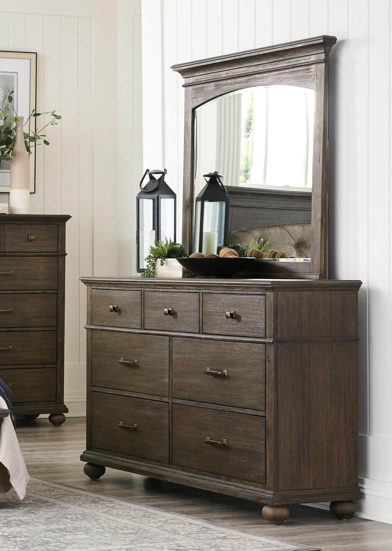 

    
Classic Rustic Brown Wood Dresser w/Mirror Homelegance 1400-5*6 Motsinger
