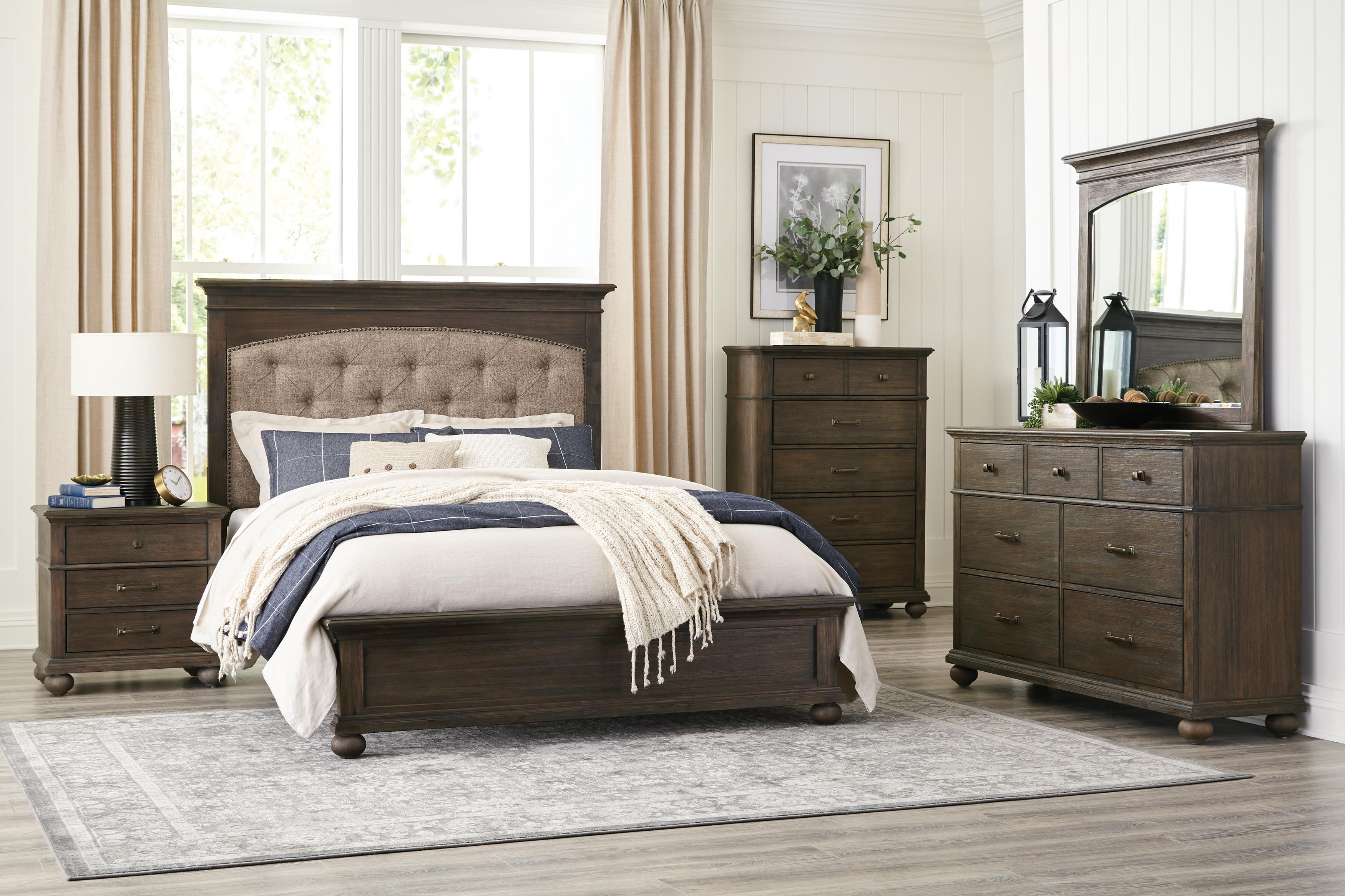Classic Bedroom Set 1400-1*-5PC Motsinger 1400-1*-5PC in Rustic Brown Polyester