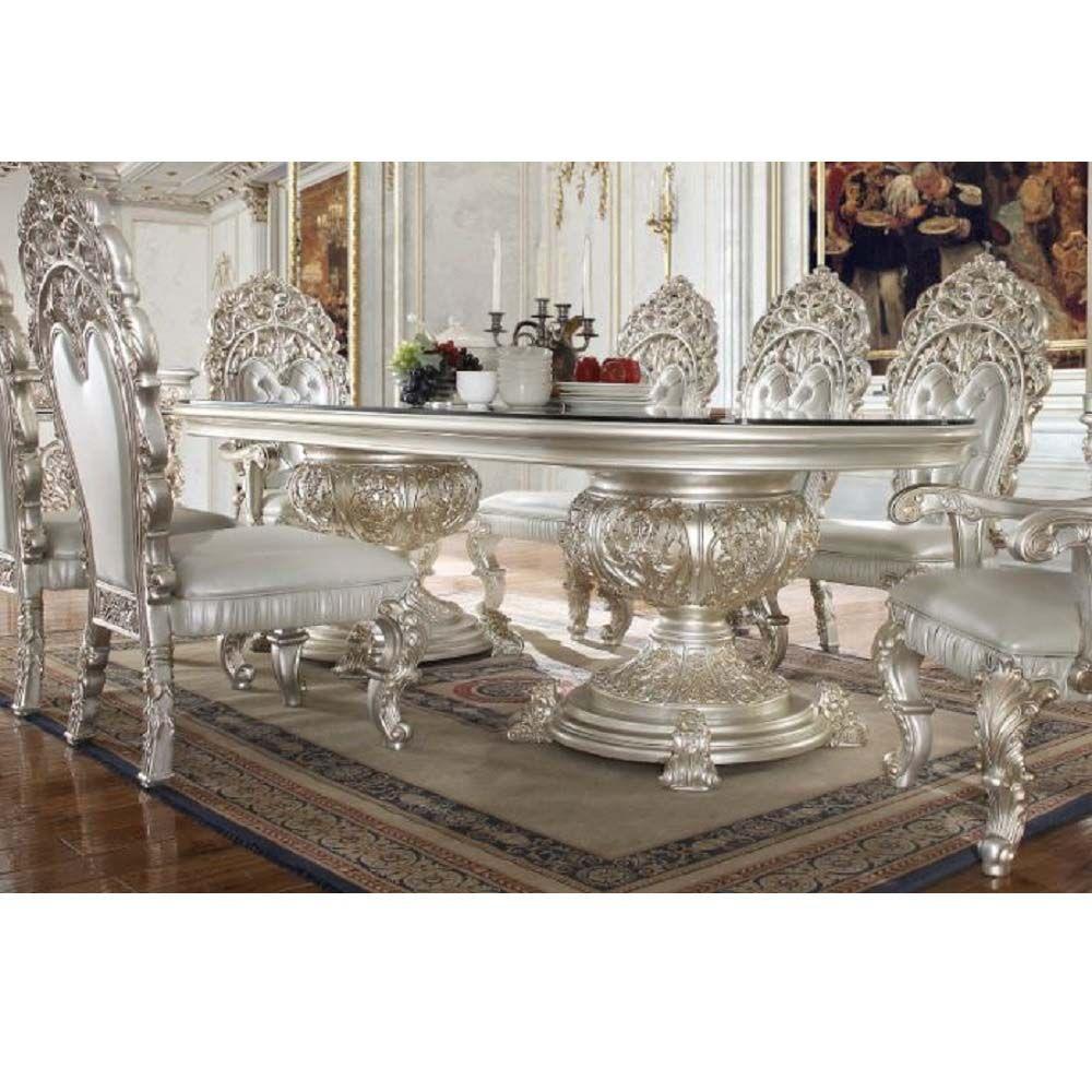 

    
Acme Furniture Sandoval Dining Table DN01494-T Dining Table Silver DN01494-T
