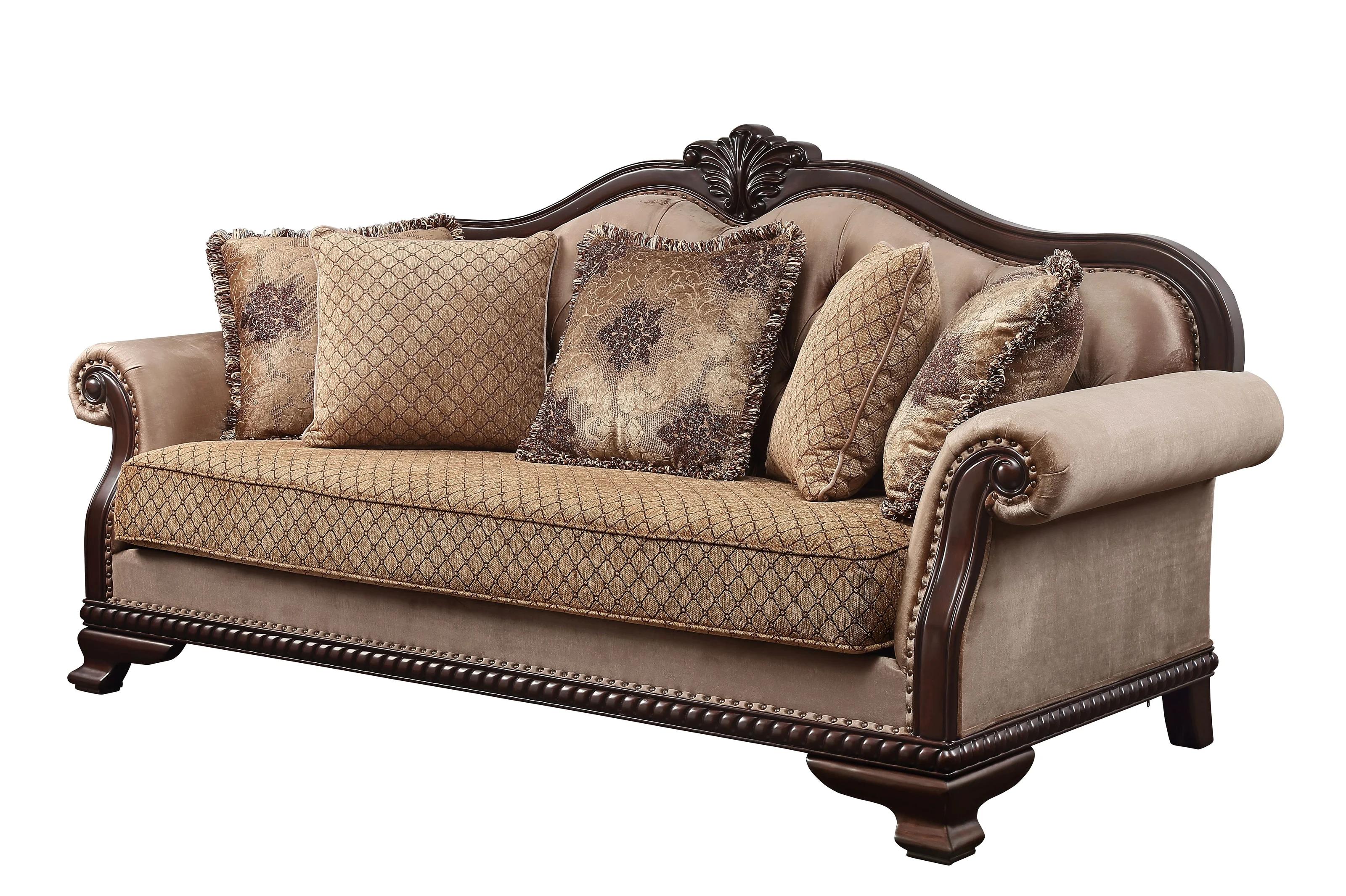 

    
Classic Tan Fabric Sofa + Loveseat by Acme Chateau De Ville 58265-2pcs
