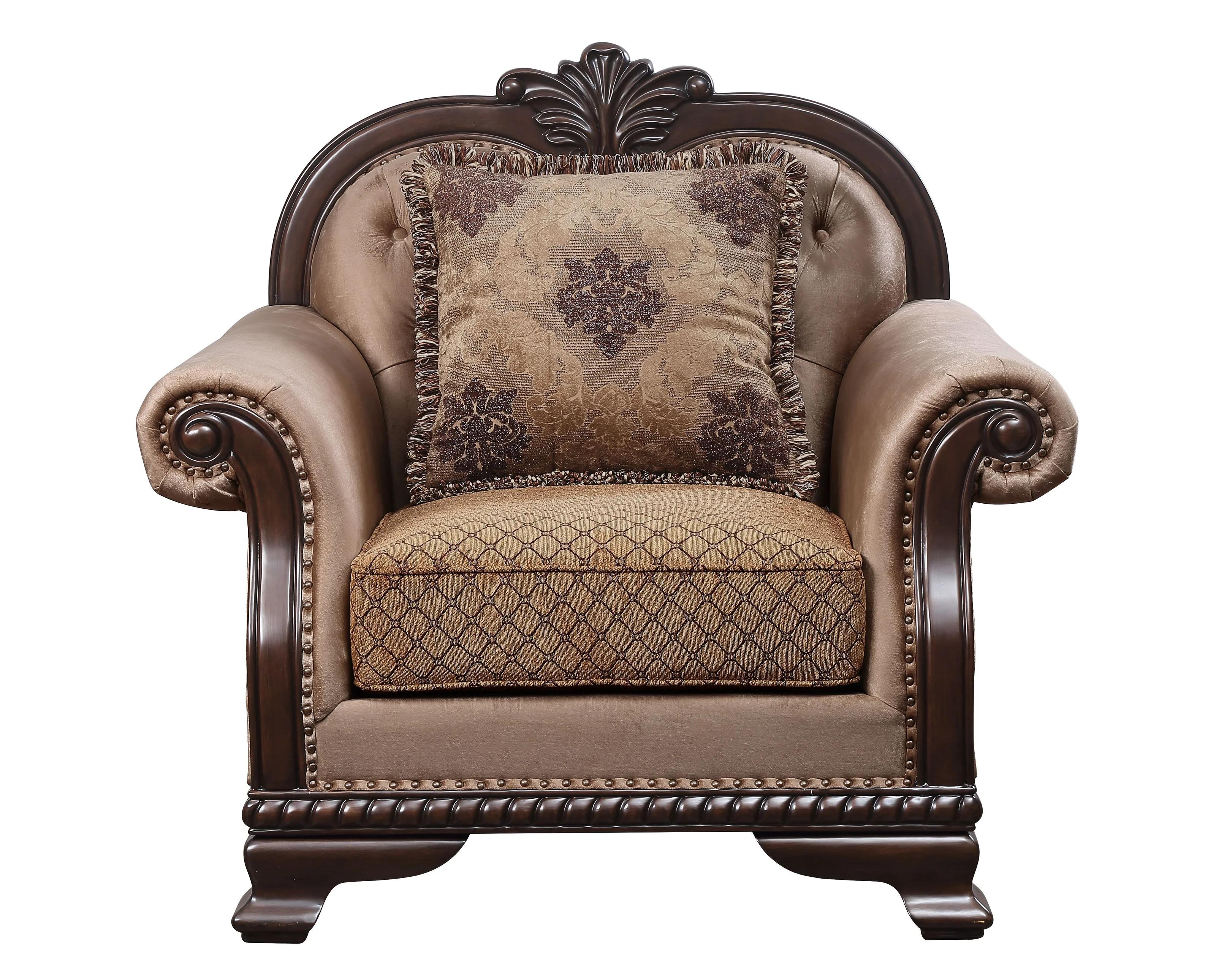

    
 Order  Classic Tan Fabric Sofa + Loveseat + Chair by Acme Chateau De Ville 58265-3pcs
