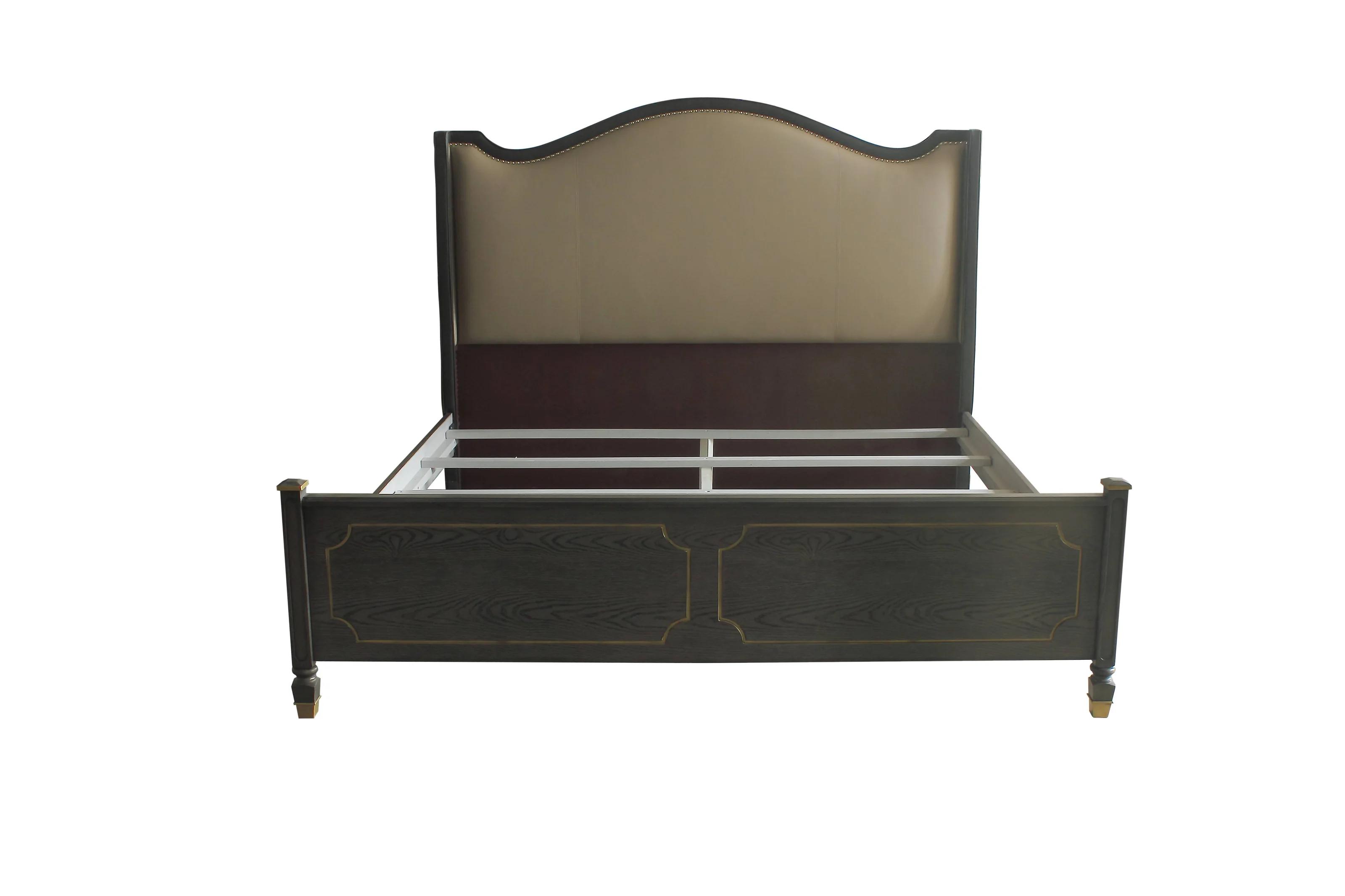 Classic California king bed House Marchese 28894CK in Tobacco PU