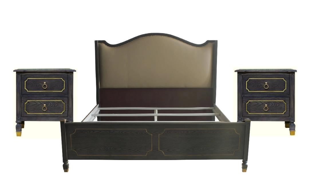 Classic Bedroom Set House Marchese 28900Q-3pcs in Tobacco PU