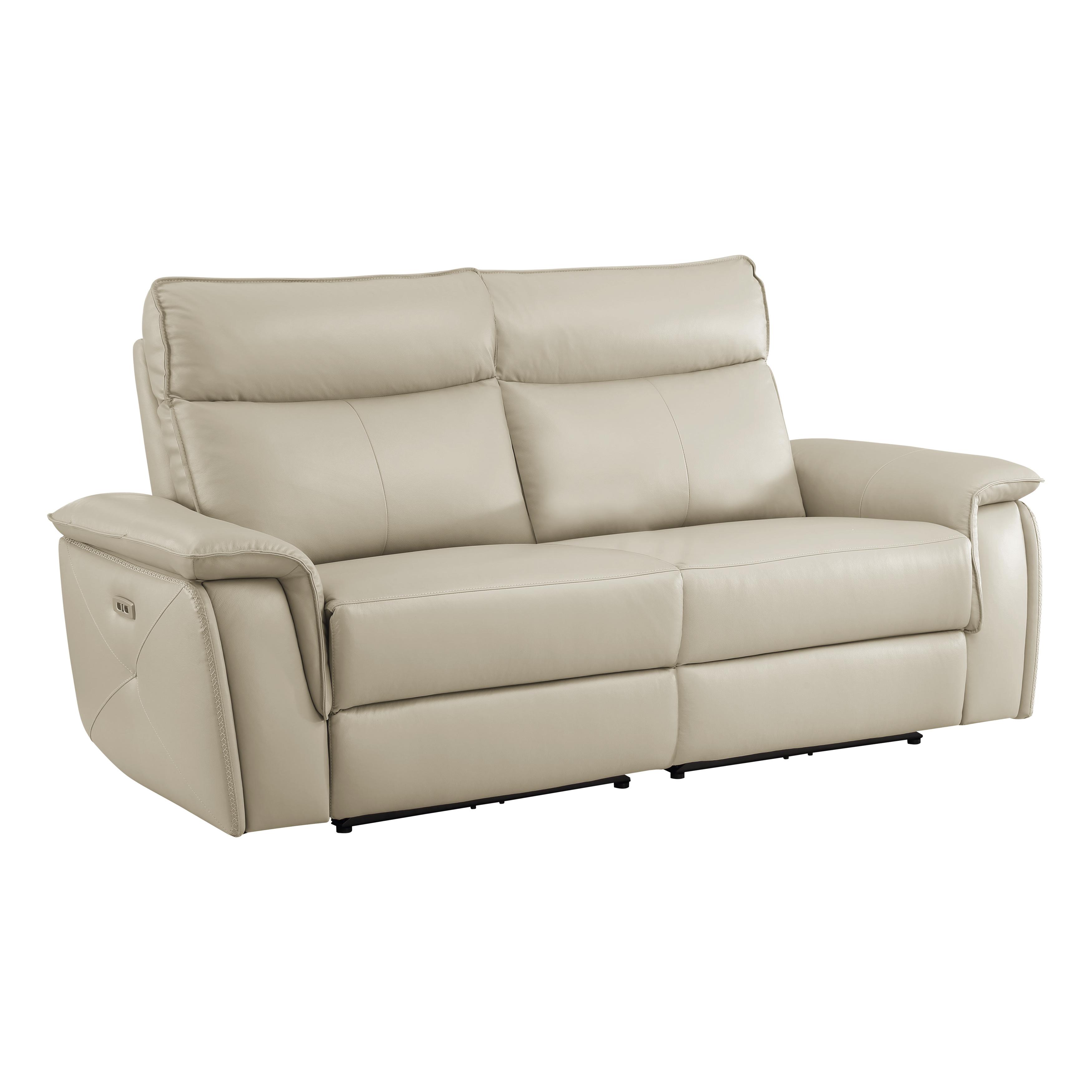 

    
Classic Taupe Leather 2-Piece Power Reclining Loveseat Homelegance 8259RFTP-2PWH* Maroni
