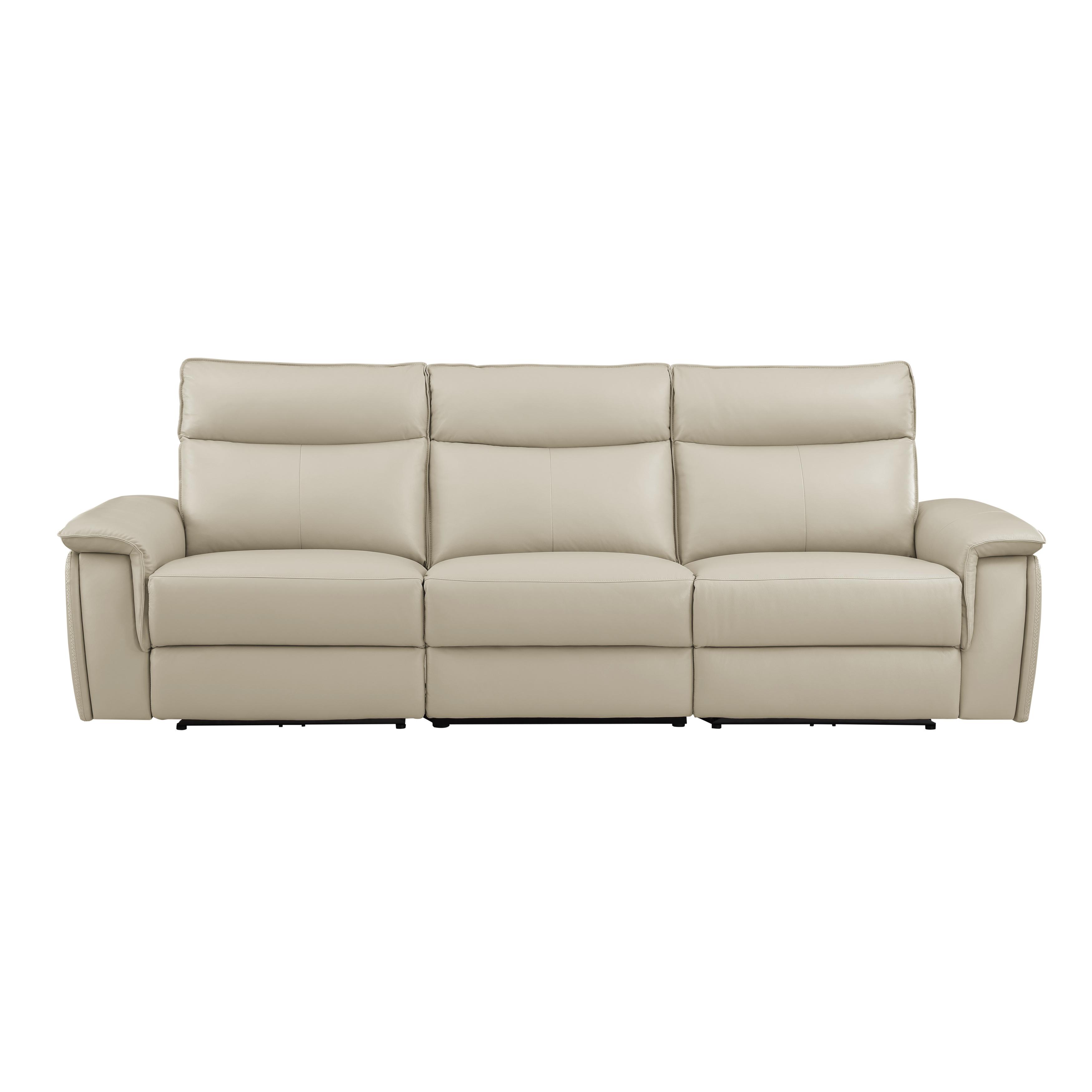 

    
Classic Taupe Leather 3-Piece Power Reclining Sofa Homelegance 8259RFTP-3PWH* Maroni
