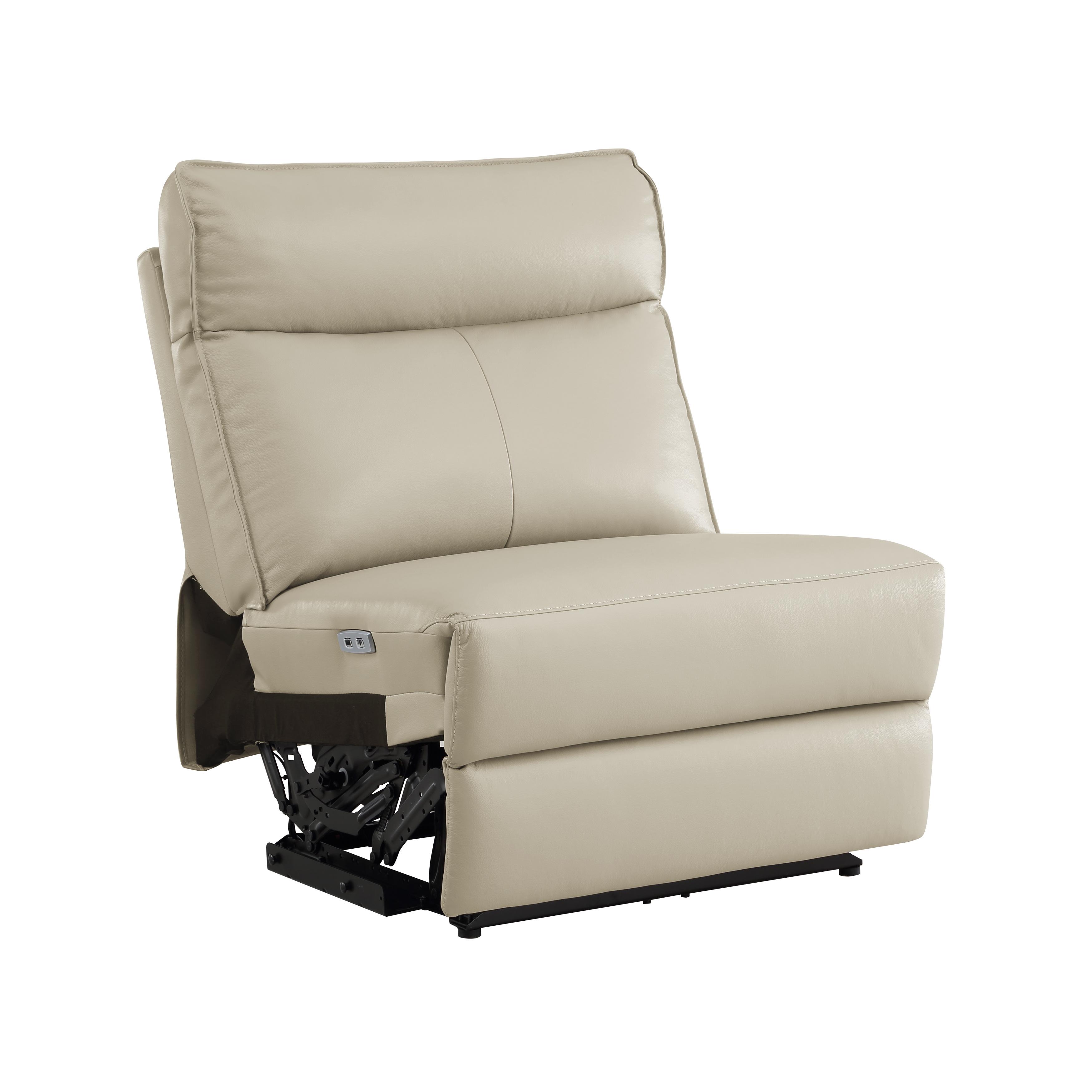 

    
Classic Taupe Leather Power Armless Recliner Chair Homelegance 8259RFTP-ARPWH Maroni
