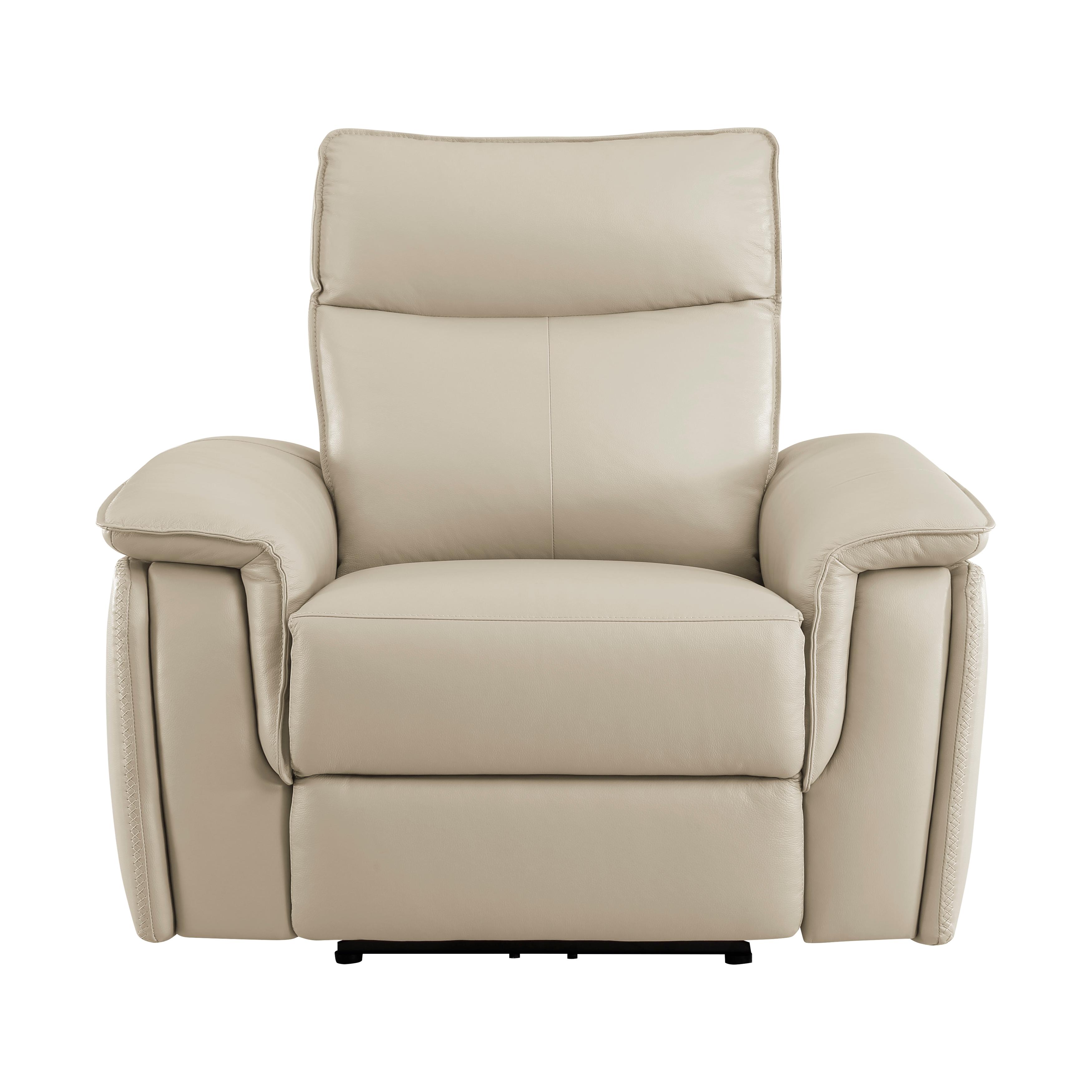 

    
Classic Taupe Leather Power Reclining Chair Homelegance 8259RFTP-1PWH Maroni
