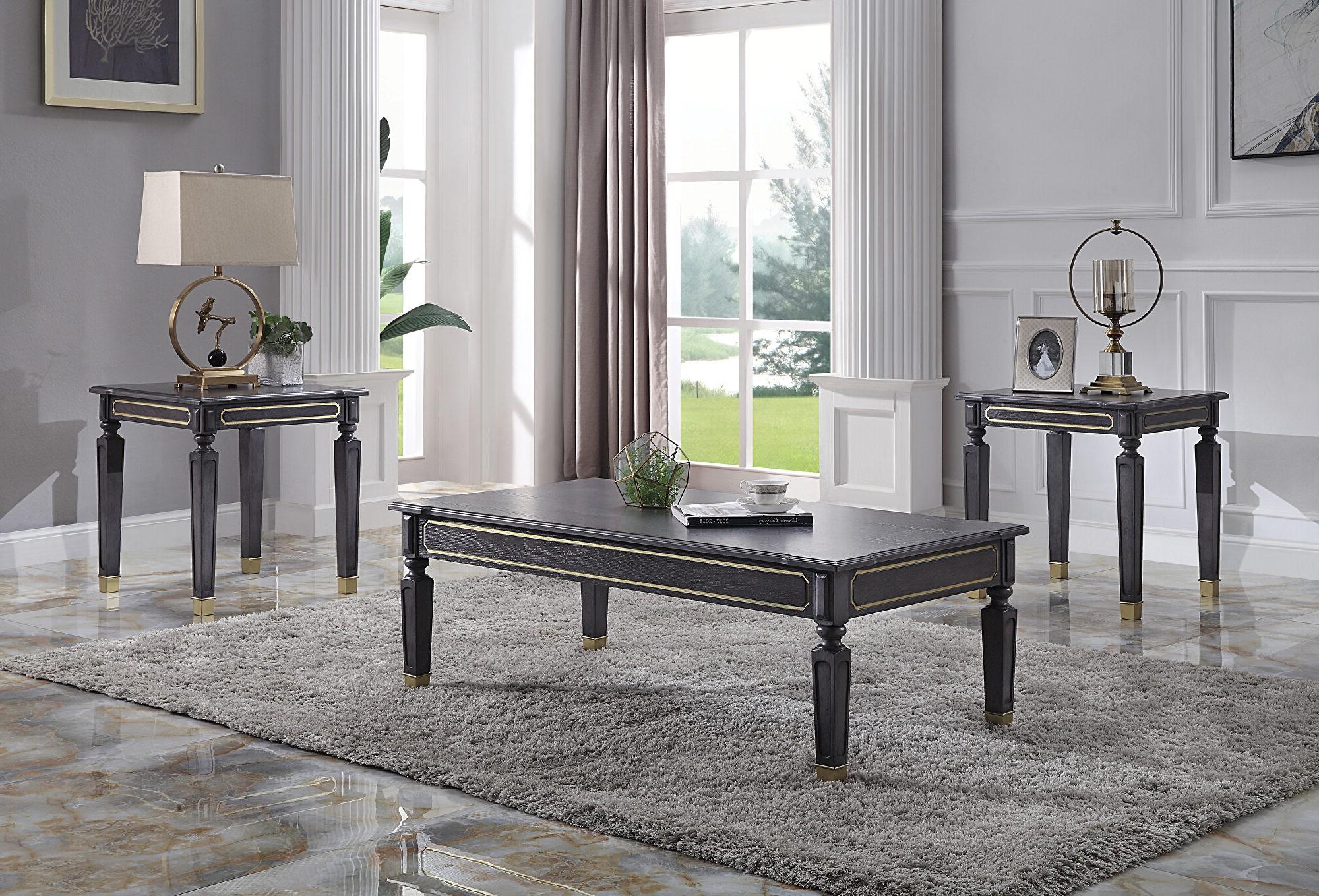 Classic Coffee Table and 2 End Tables House Marchese 88860-3pcs in Tobacco 