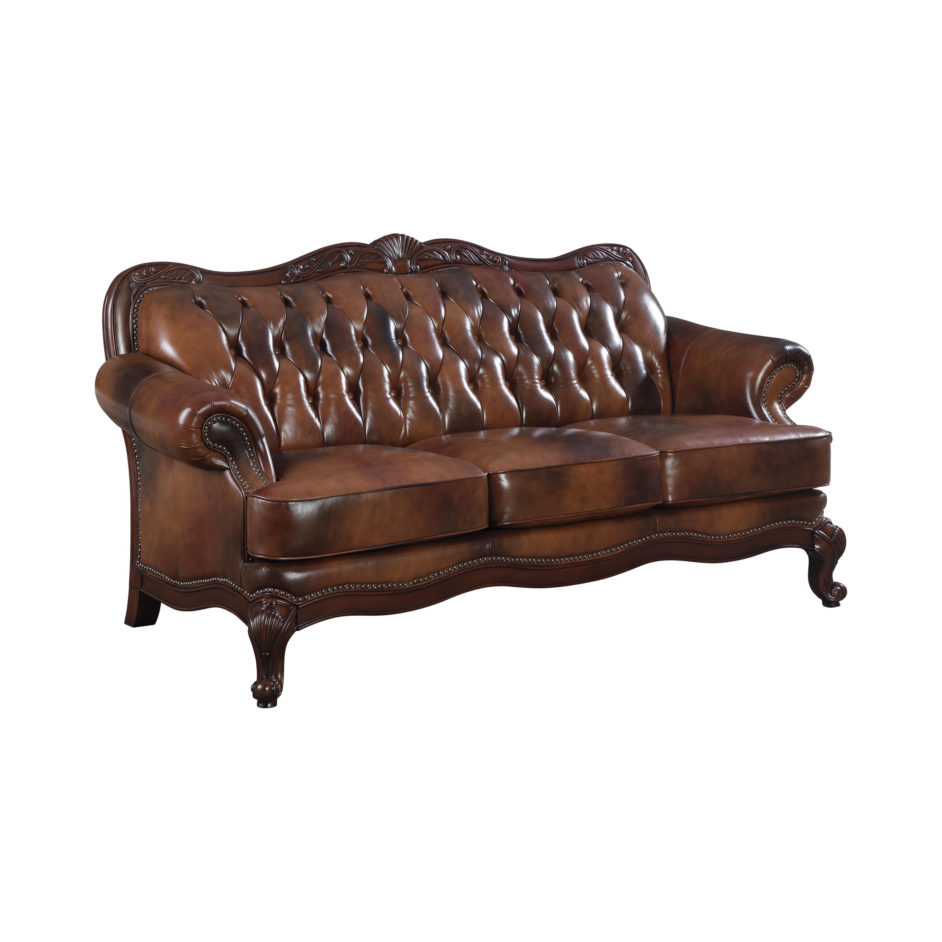 

    
Classic Tri-tone 100% Leather Living Room Set 2pcs Coaster 500681-S2 Victoria
