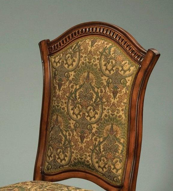 

    
Classic Victorian Dark Brown Finish Floral Fabric Dining Chair Set 2Pcs by AA Importing
