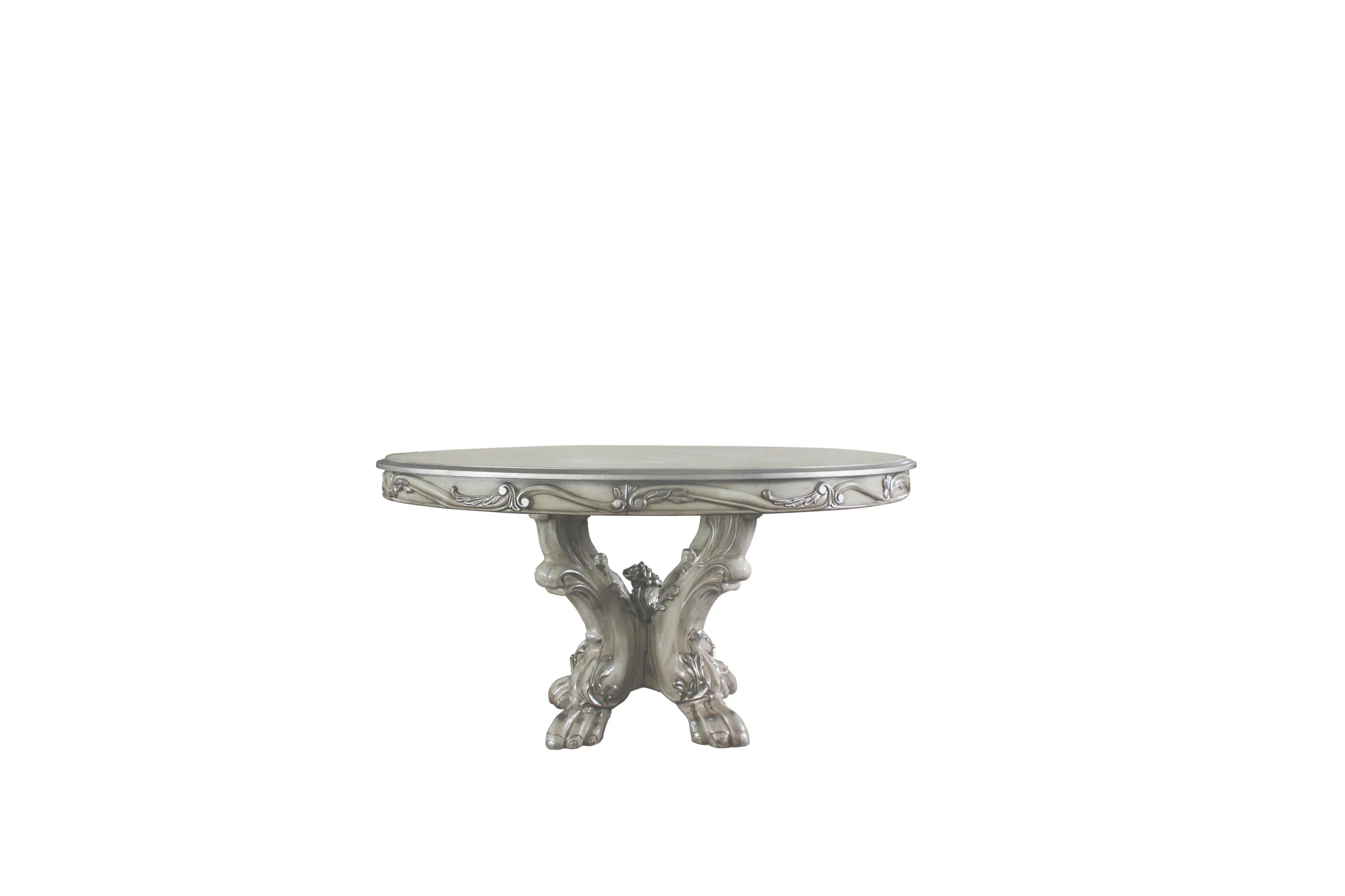 

    
Classic Vintage Bone White Dining Table (Round) by Acme Dresden 68180
