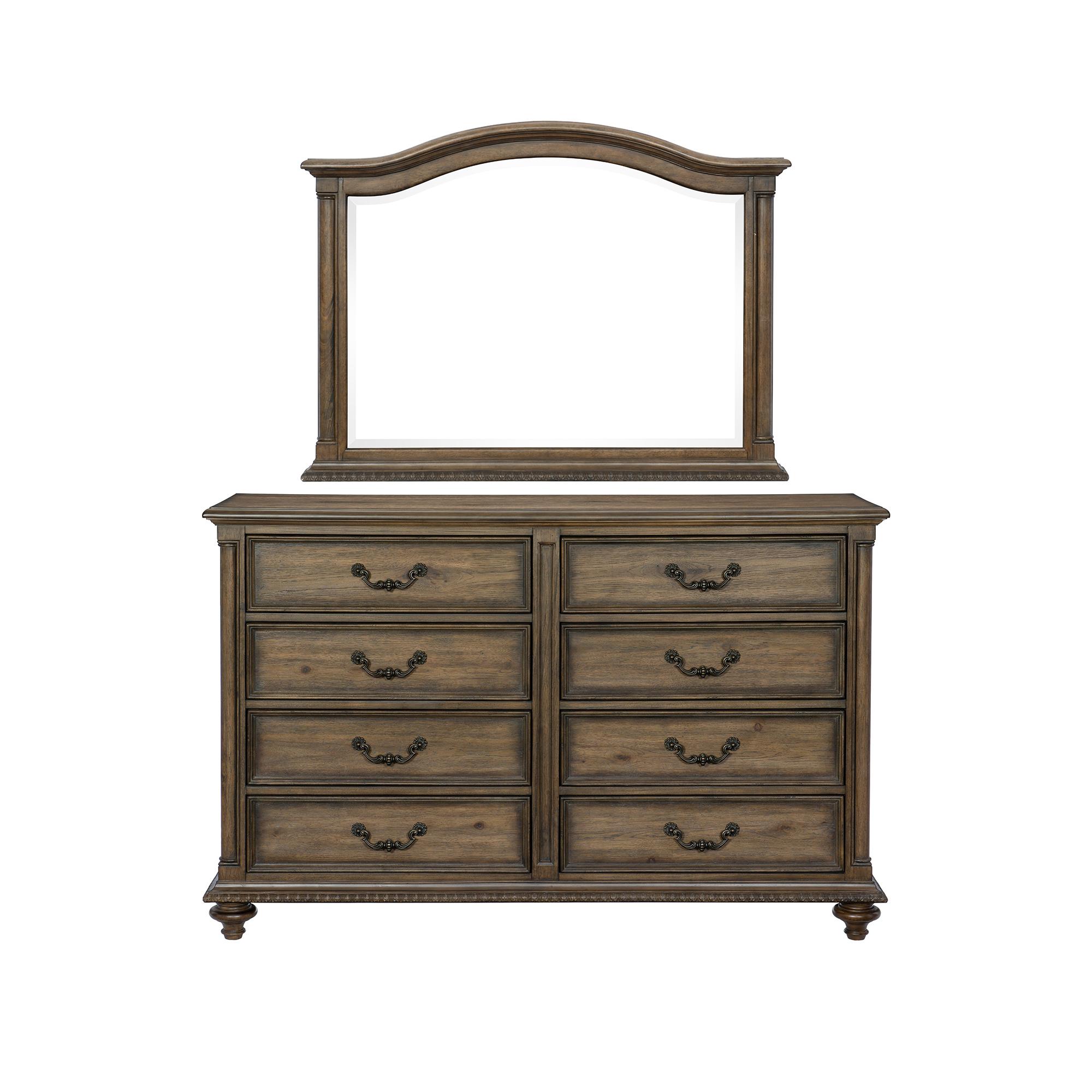 

    
Classic Weathered Pecan Wood Dresser w/Mirror Homelegance 1693-5*6 Rachelle
