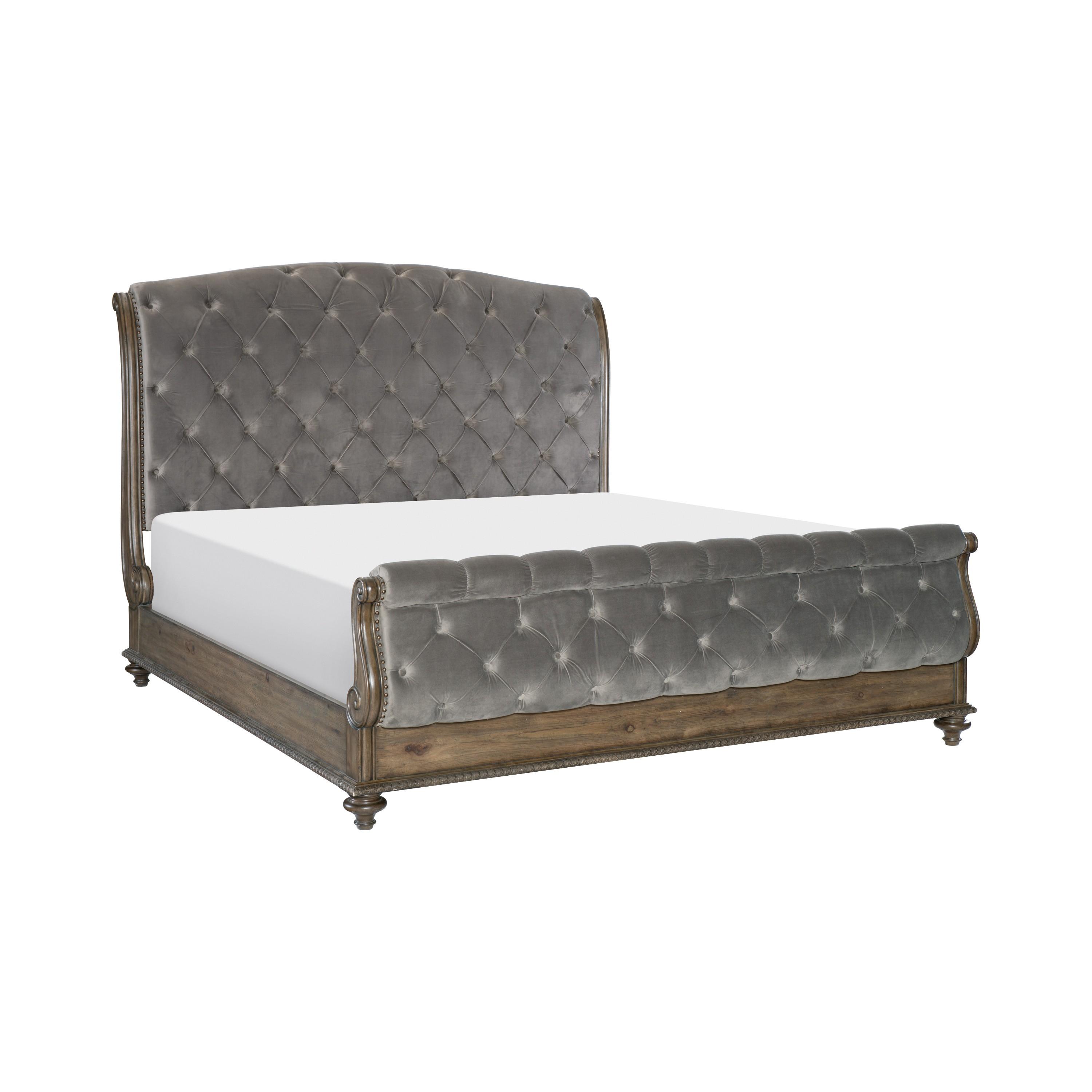 Classic Bed 1693-1* Rachelle 1693-1* in Pecan Velvet