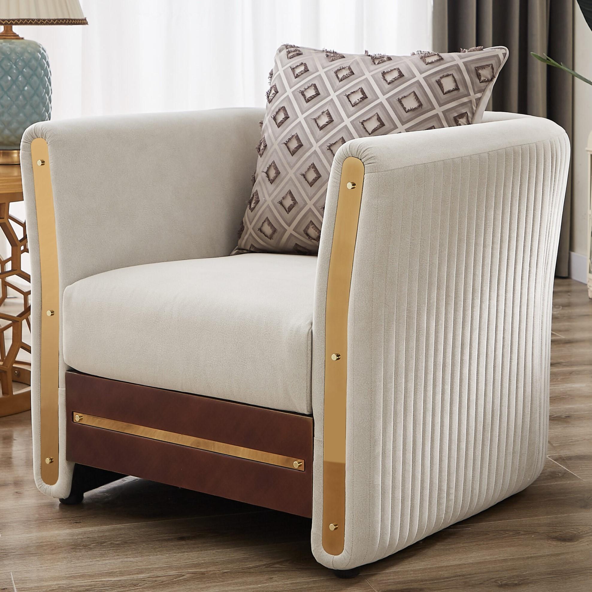 

    
Classic White/Gold Wood Chair Homey Design HD-9035

