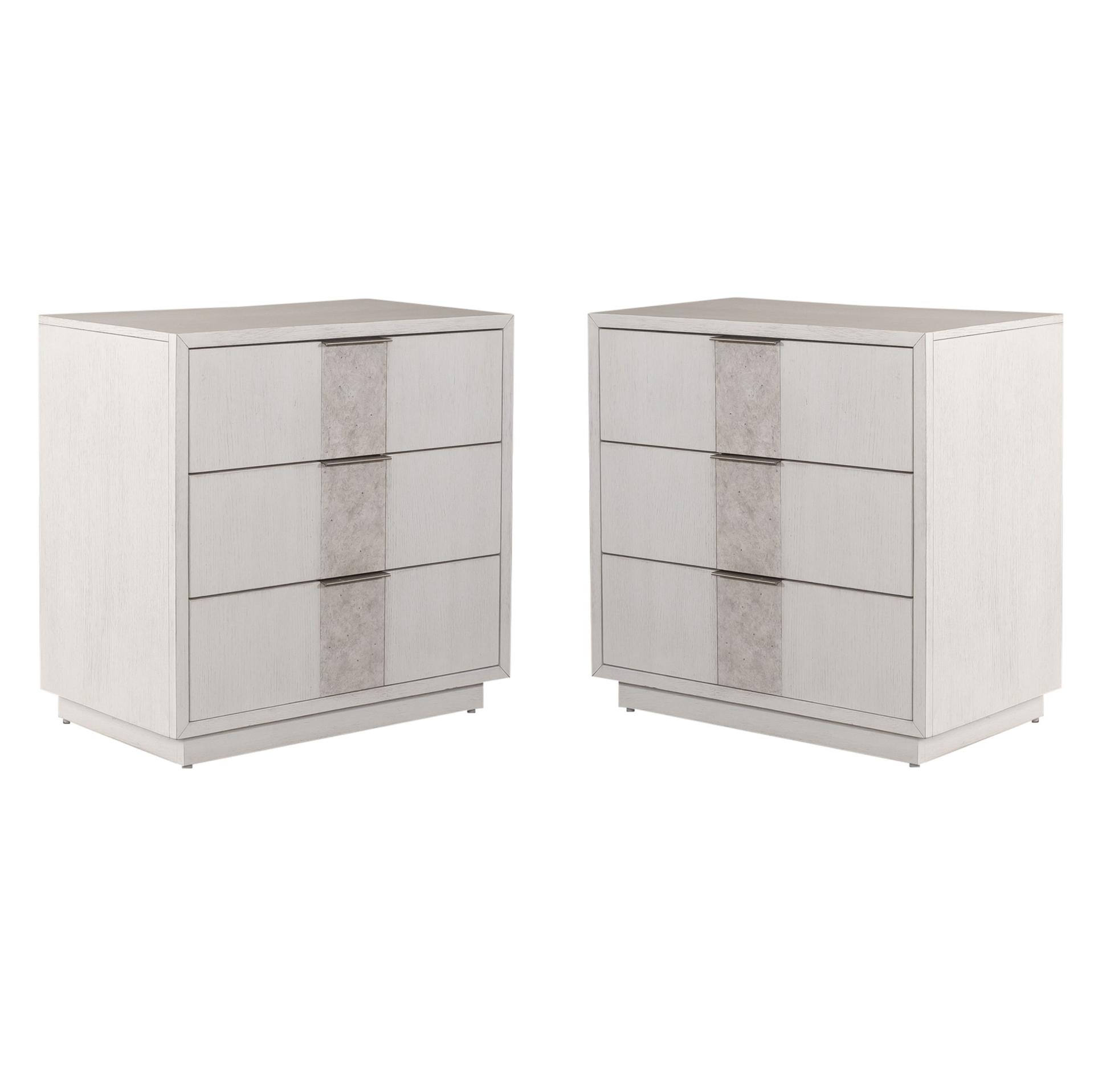 Classic Nightstand Set Mirage (946-BR) 946-BR61-Set-2 in White 