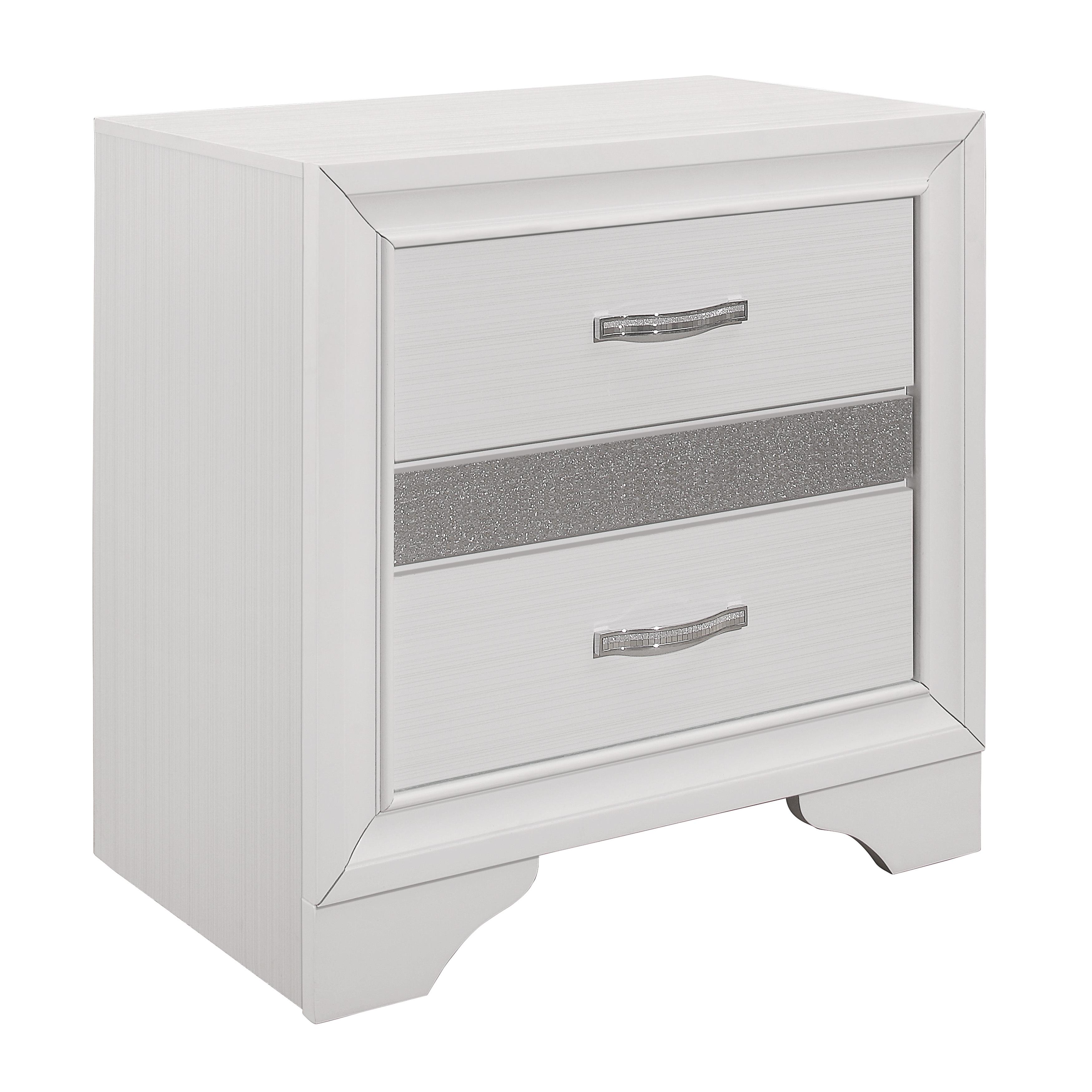 Modern Nightstand 1505W-4 Luster 1505W-4 in White 