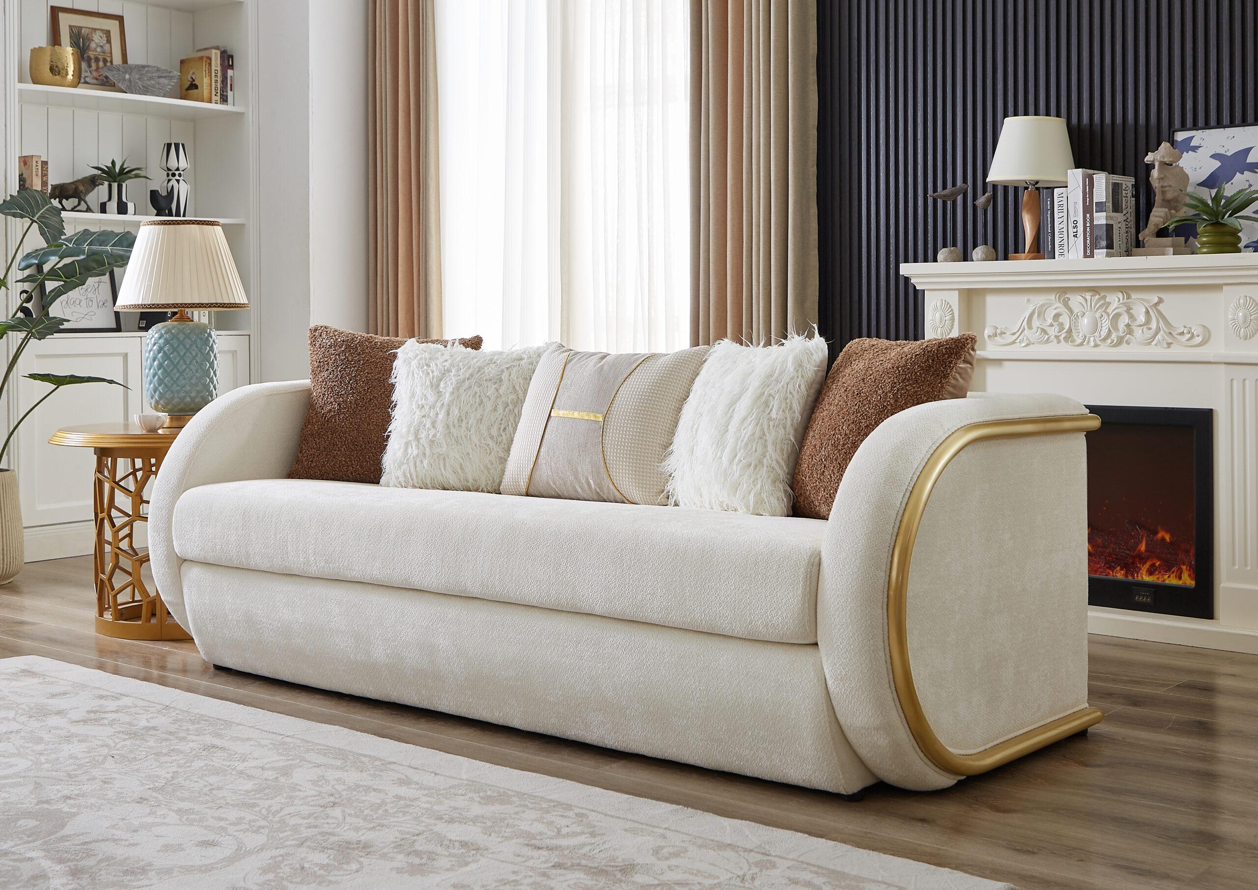 

    
Classic White Wood Living Room Set 3PCS Homey Design HD-9039
