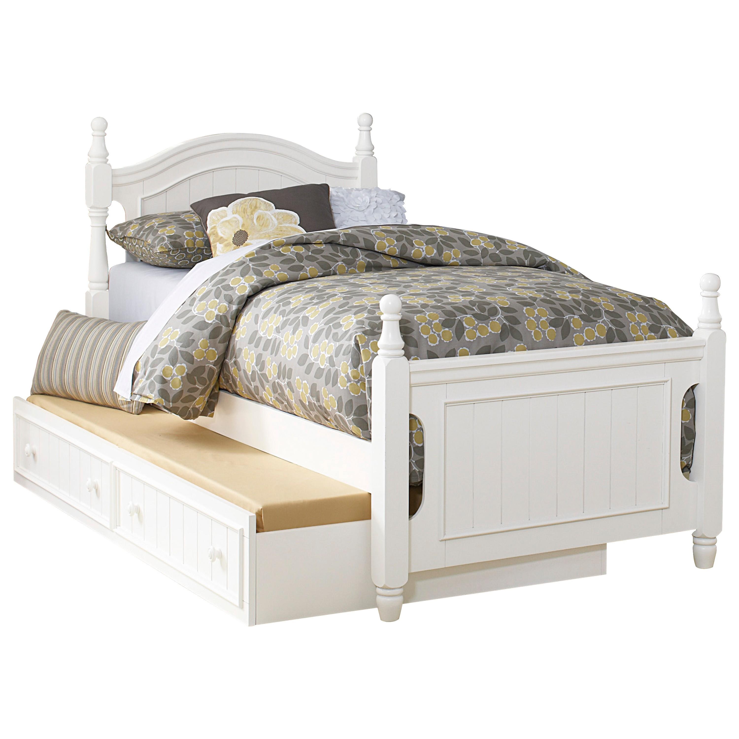

    
Classic White Wood Twin Bed w/Twin Trundle Homelegance B1799T-1*R Clementine
