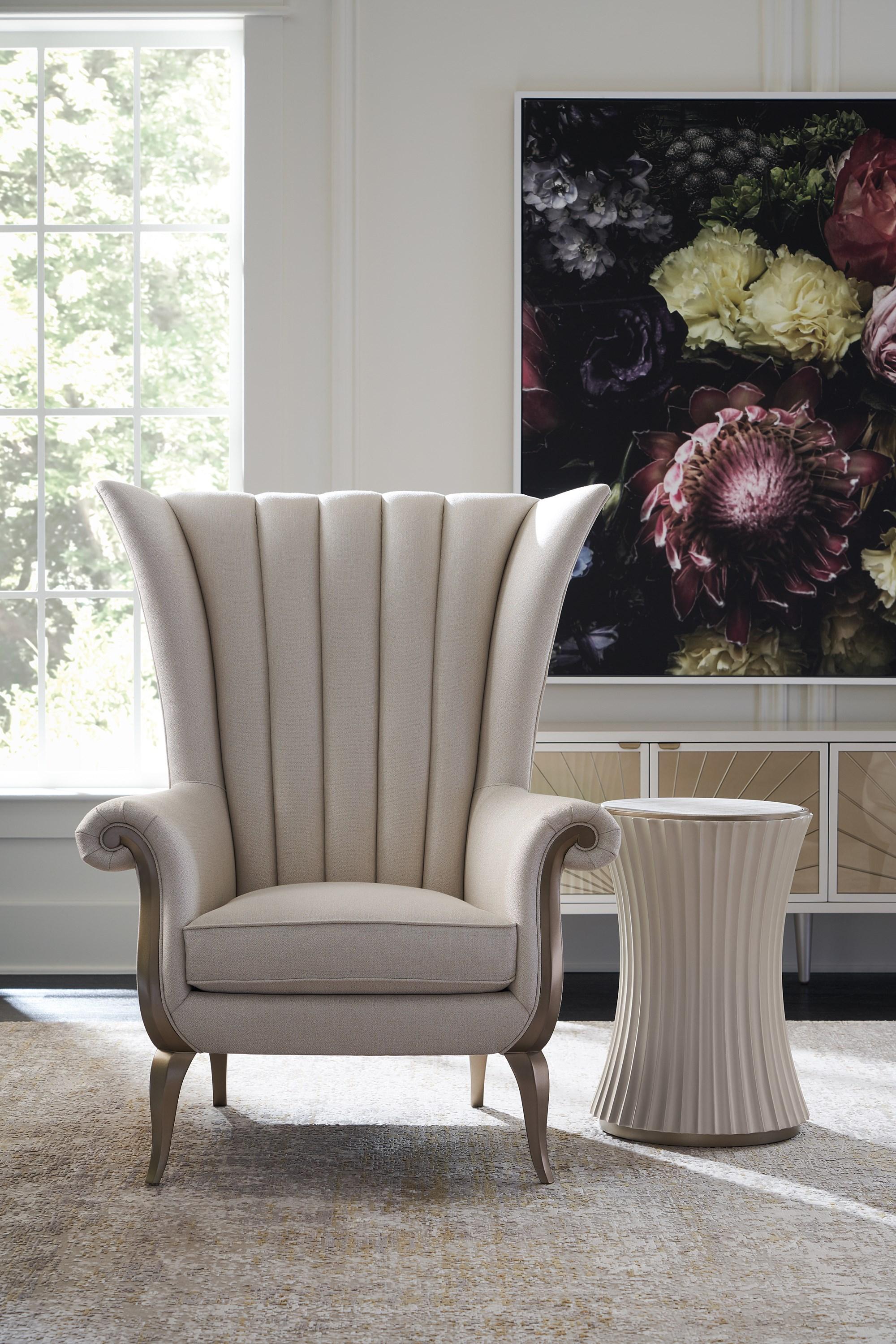 

    
Classic Wing Cream Fabric VALENTINA ACCENT CHAIR by Caracole
