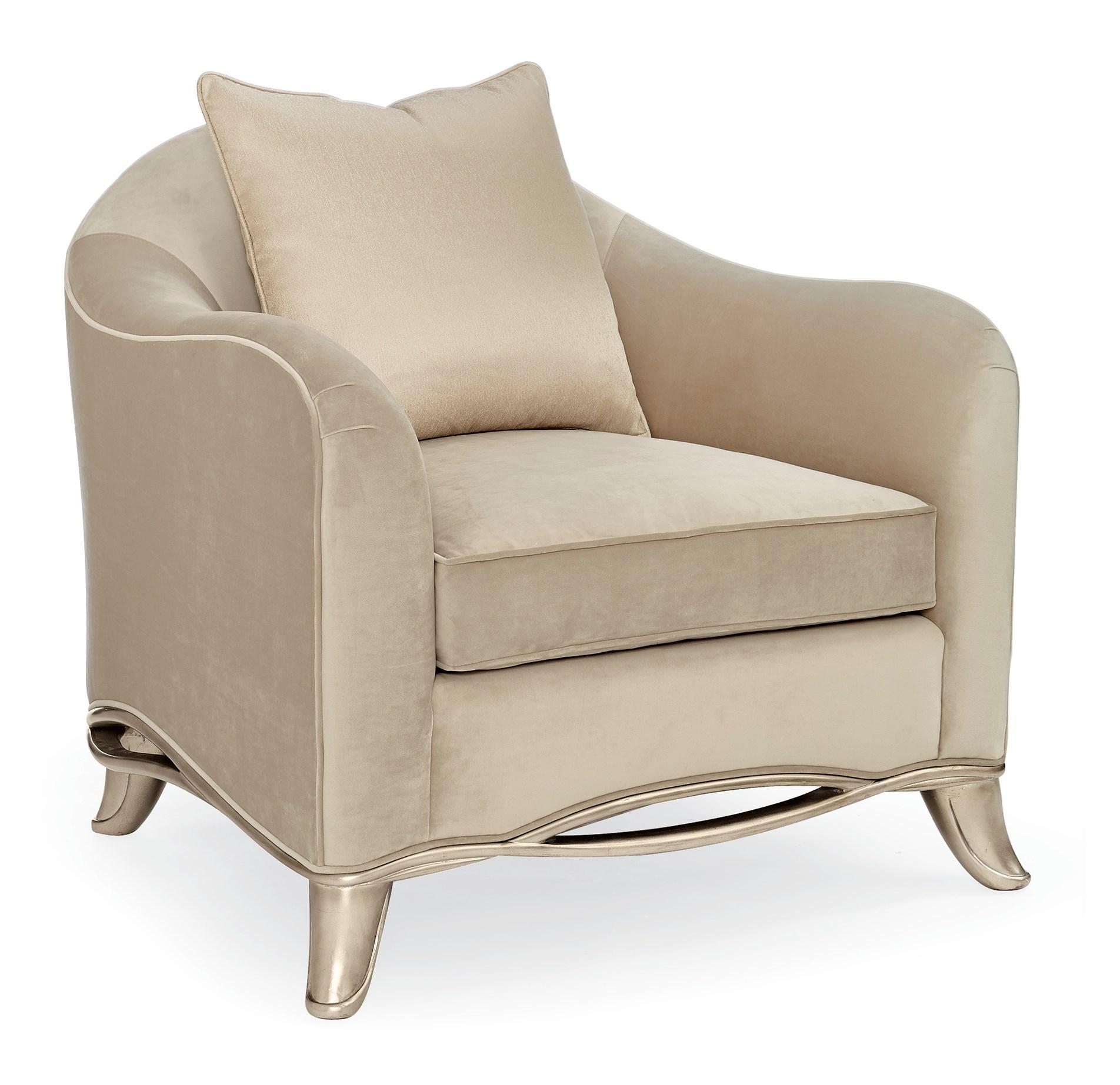 Traditional Accent Chair THE RIBBON SOFA SGU-416-033-A in Gold, Beige Velvet