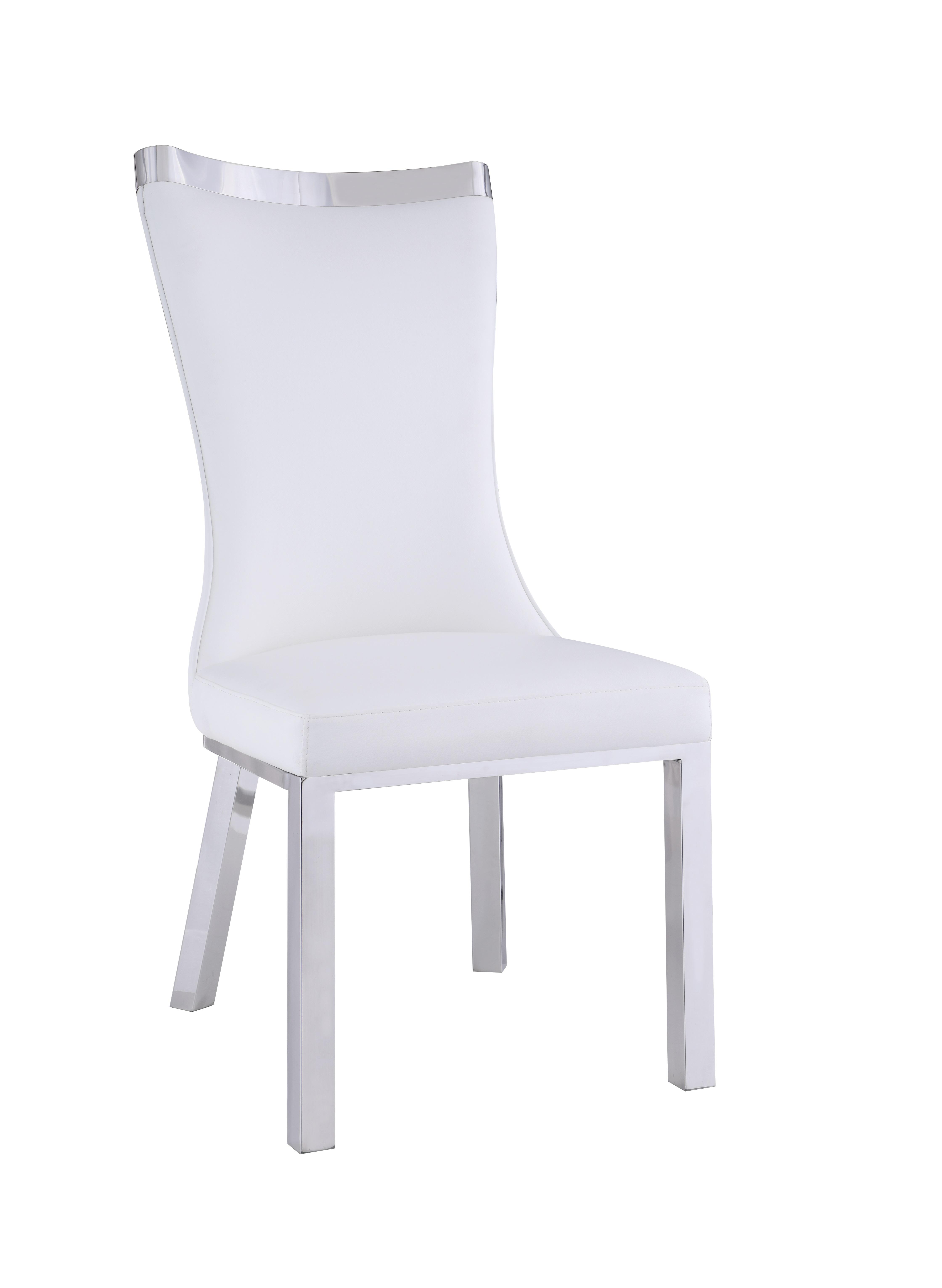 

                    
Buy Clear Glass Top Dining Set 5 Pcs w/ White Eco Leather Chairs Modern Adelle by Chintaly Imports
