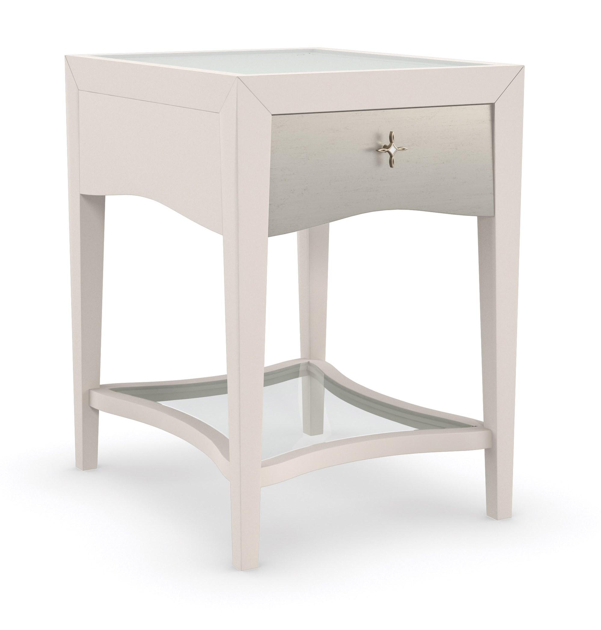 Contemporary End Table LITTLE CHARM CLA-421-416 in Clear, Pearl 