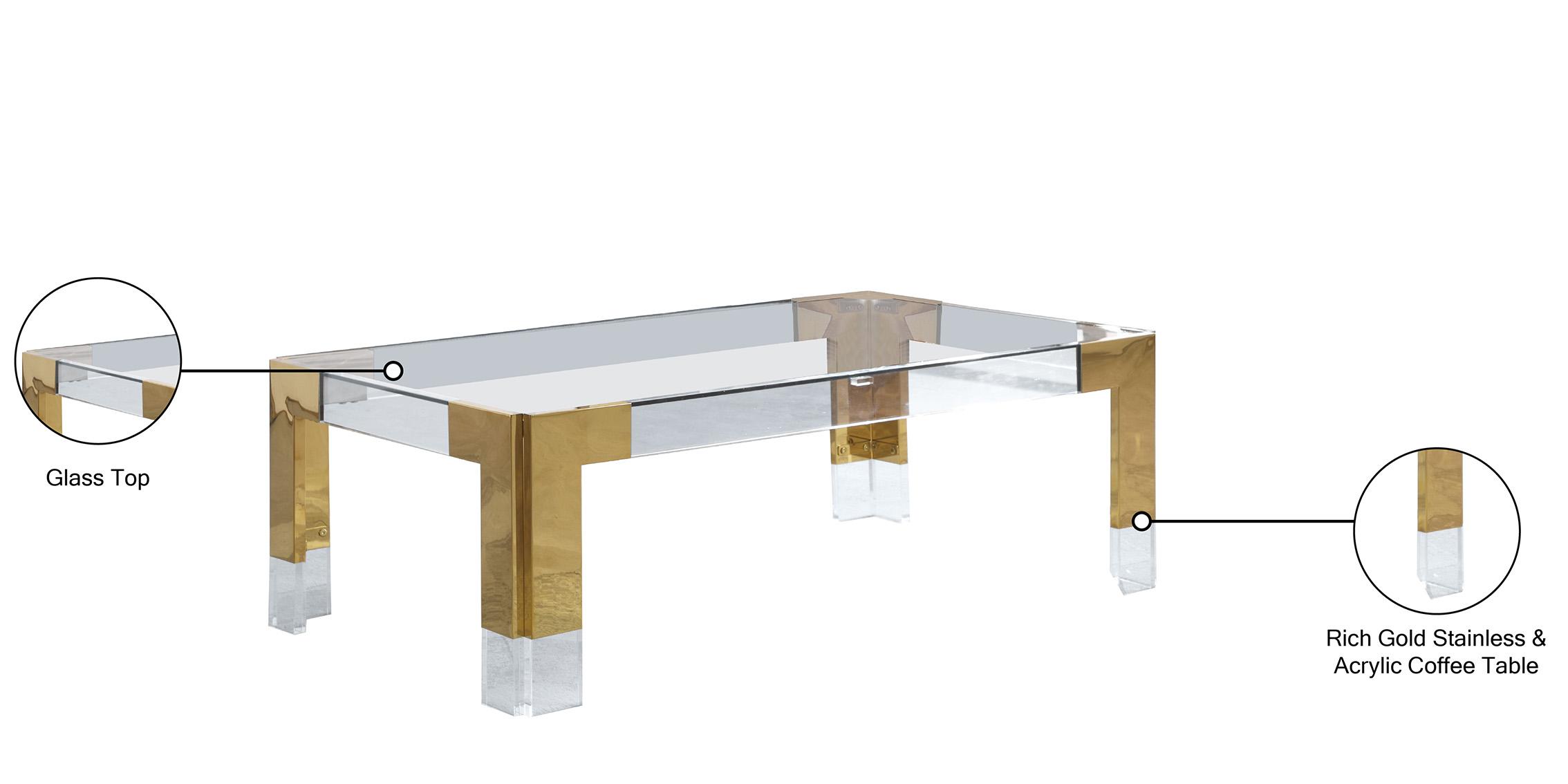 

    
 Order  Clear Glass Top Rectangular Coffee Table Set 2 CASPER 201-CT Meridian Modern
