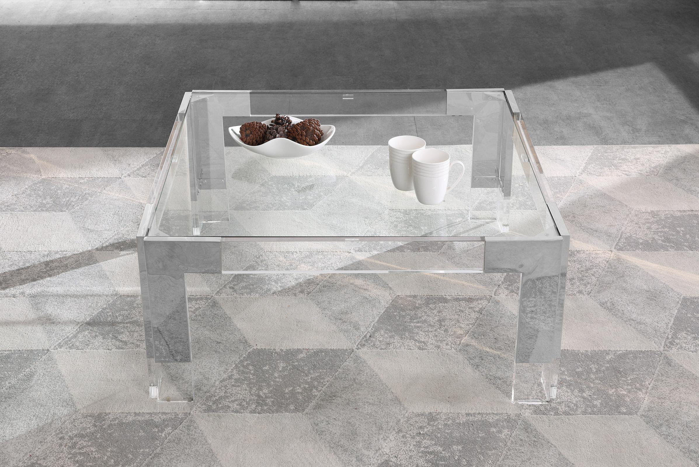 

    
202-CT-Set-2 Clear Glass Top & Silver Square Coffee Table Set 2 CASPER 202-CT Meridian Modern
