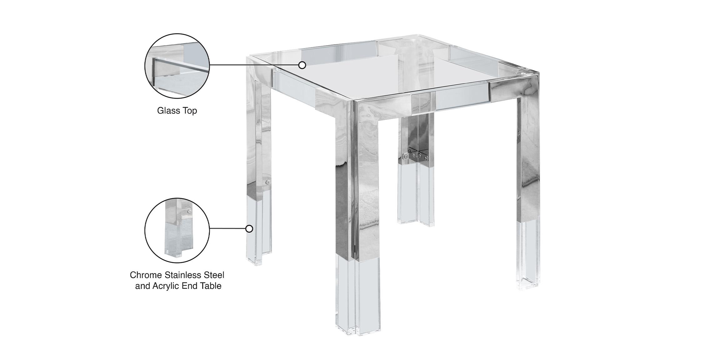 

    
 Shop  Clear Glass Top & Silver Square Coffee Table Set 2 CASPER 202-CT Meridian Modern
