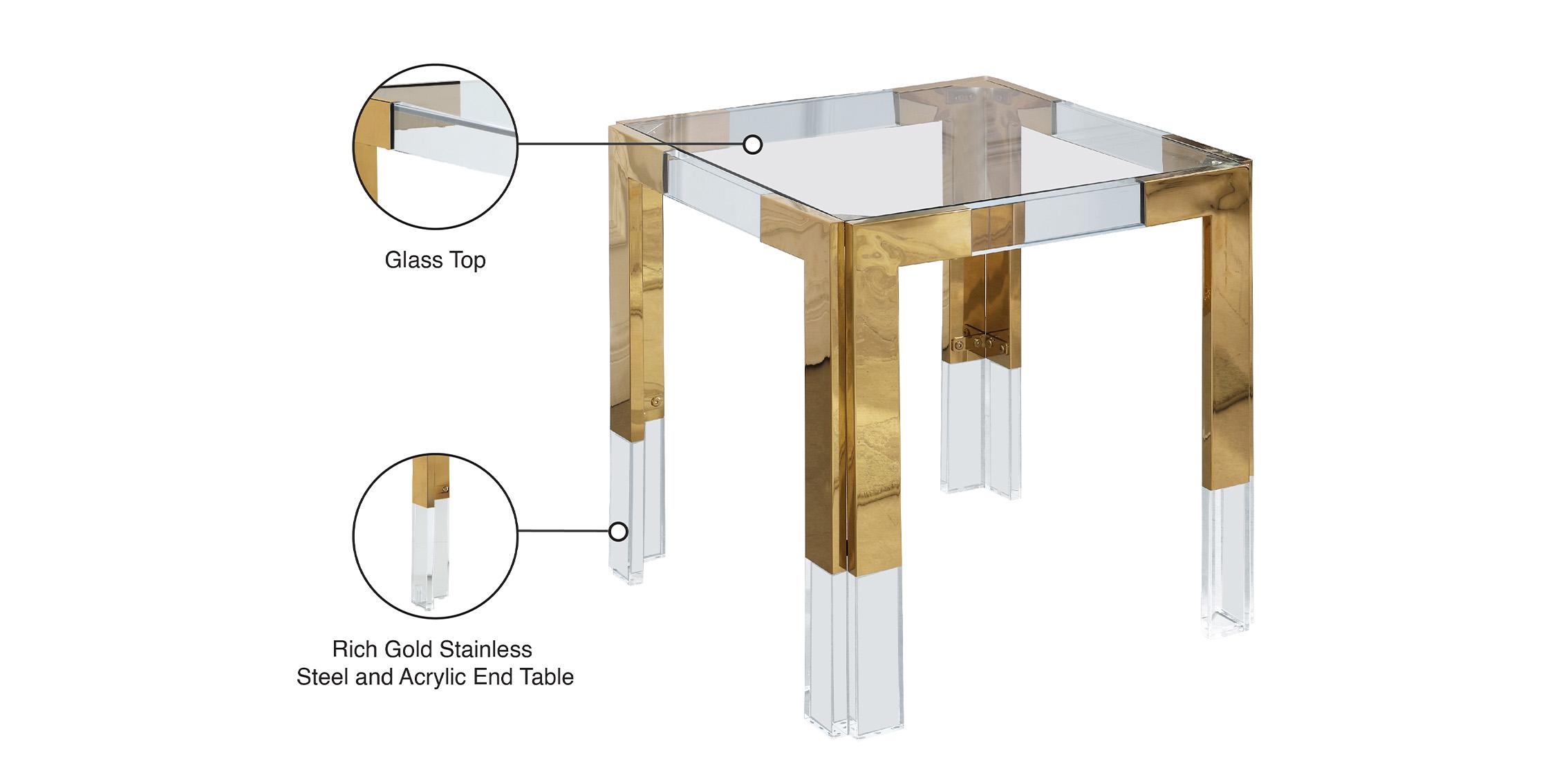 

    
Clear Glass Top Square End Table Set 2Pcs CASPER 200-ET Meridian Modern
