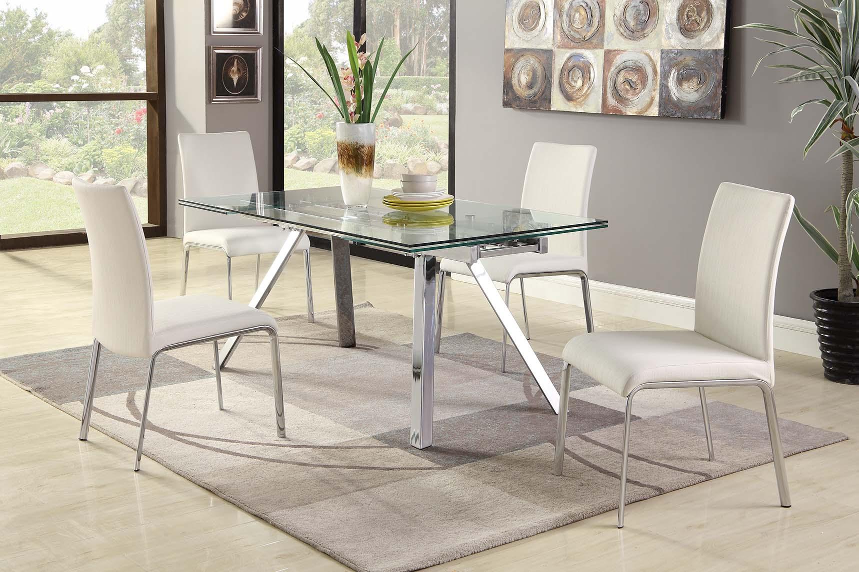 

                    
Chintaly Imports Ariel Dining Sets White Eco Leather Purchase 

