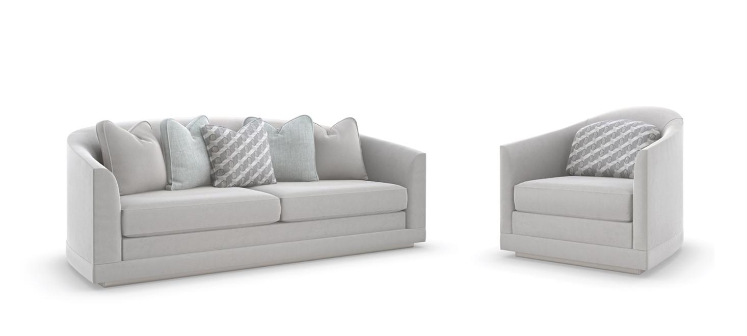 Contemporary Sofa and Chair DA VITA SOFA M130-421-011-A-Set-2 in Gray Velvet