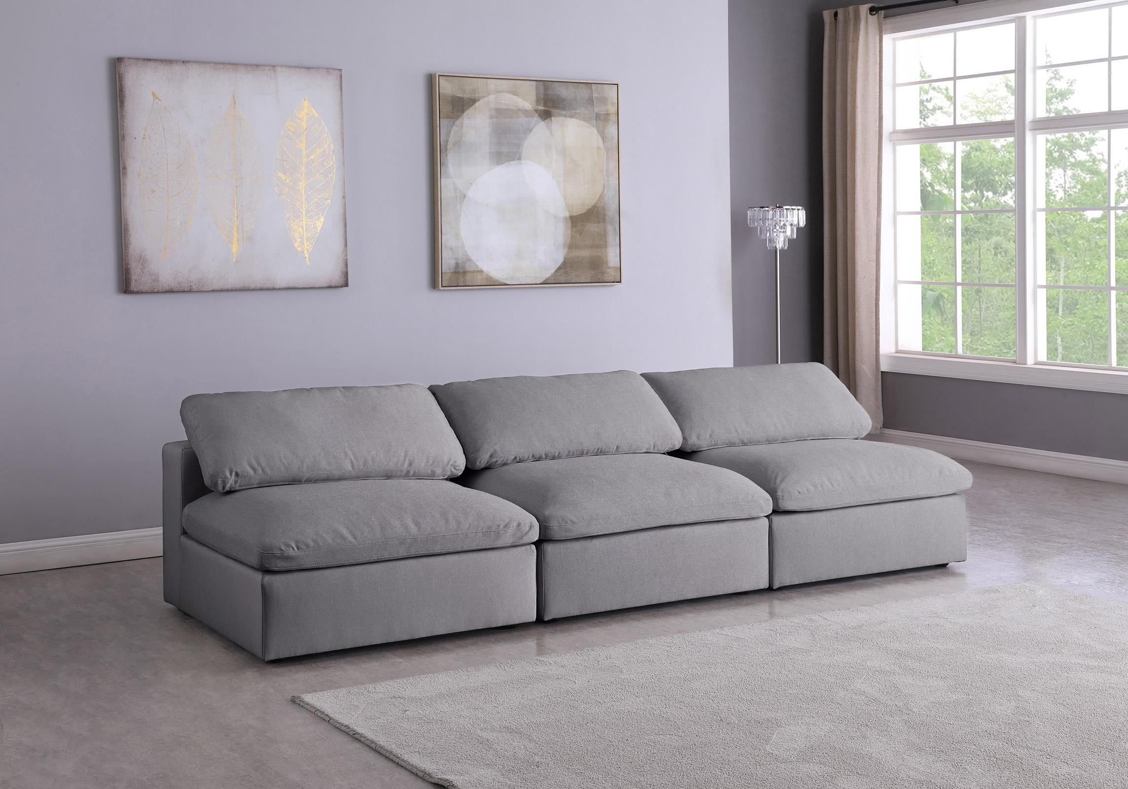 

    
Serene Grey Linen Textured Fabric Deluxe Comfort Modular Armless Sofa S117 Meridian
