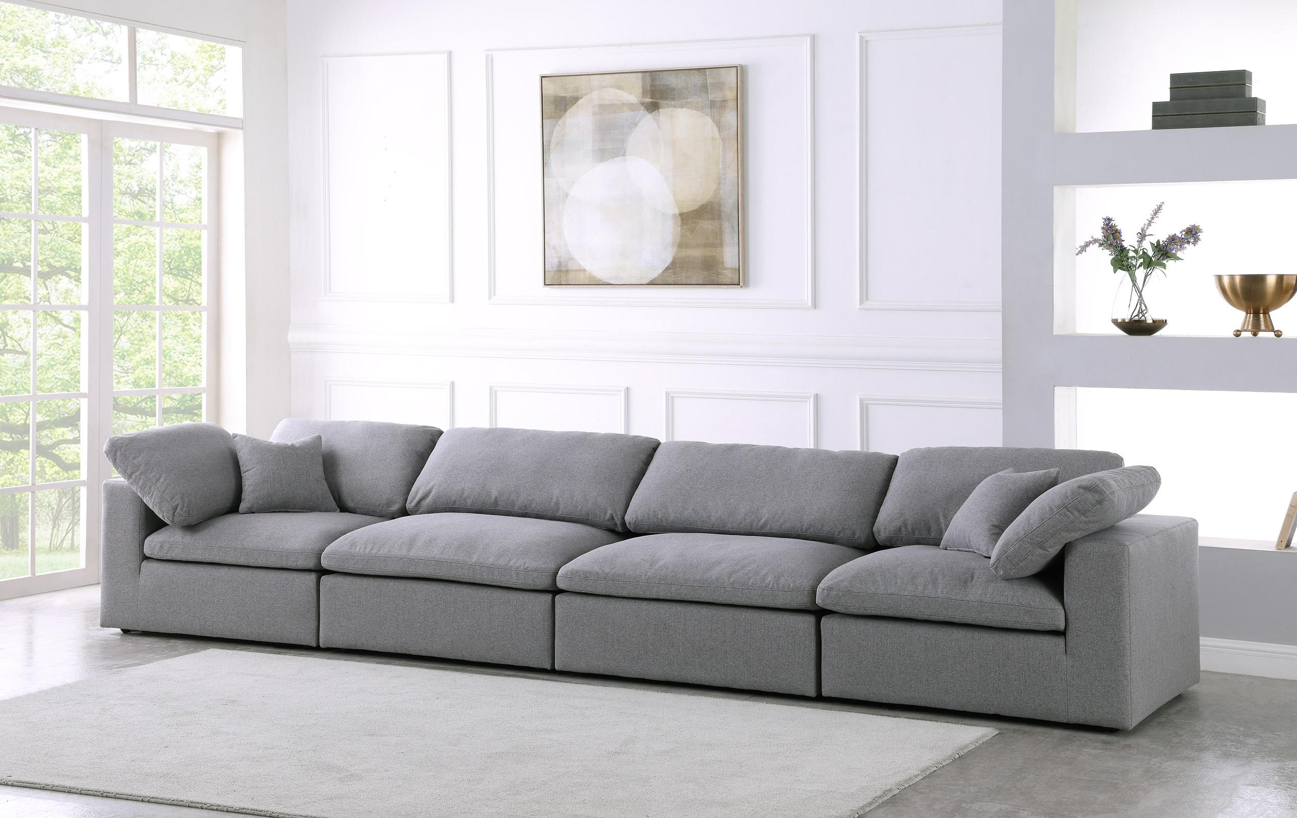 

    
Serene Grey Linen Textured Fabric Deluxe Comfort Modular Sofa S158 Meridian
