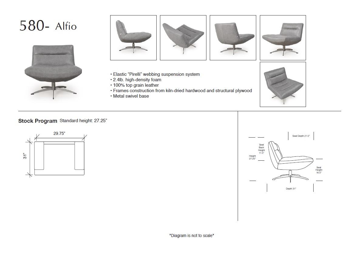 

                    
Buy Cloud Top Grain Leather Mid-Century Swivel Chair Set 2Pc Alfio 580 Moroni Modern
