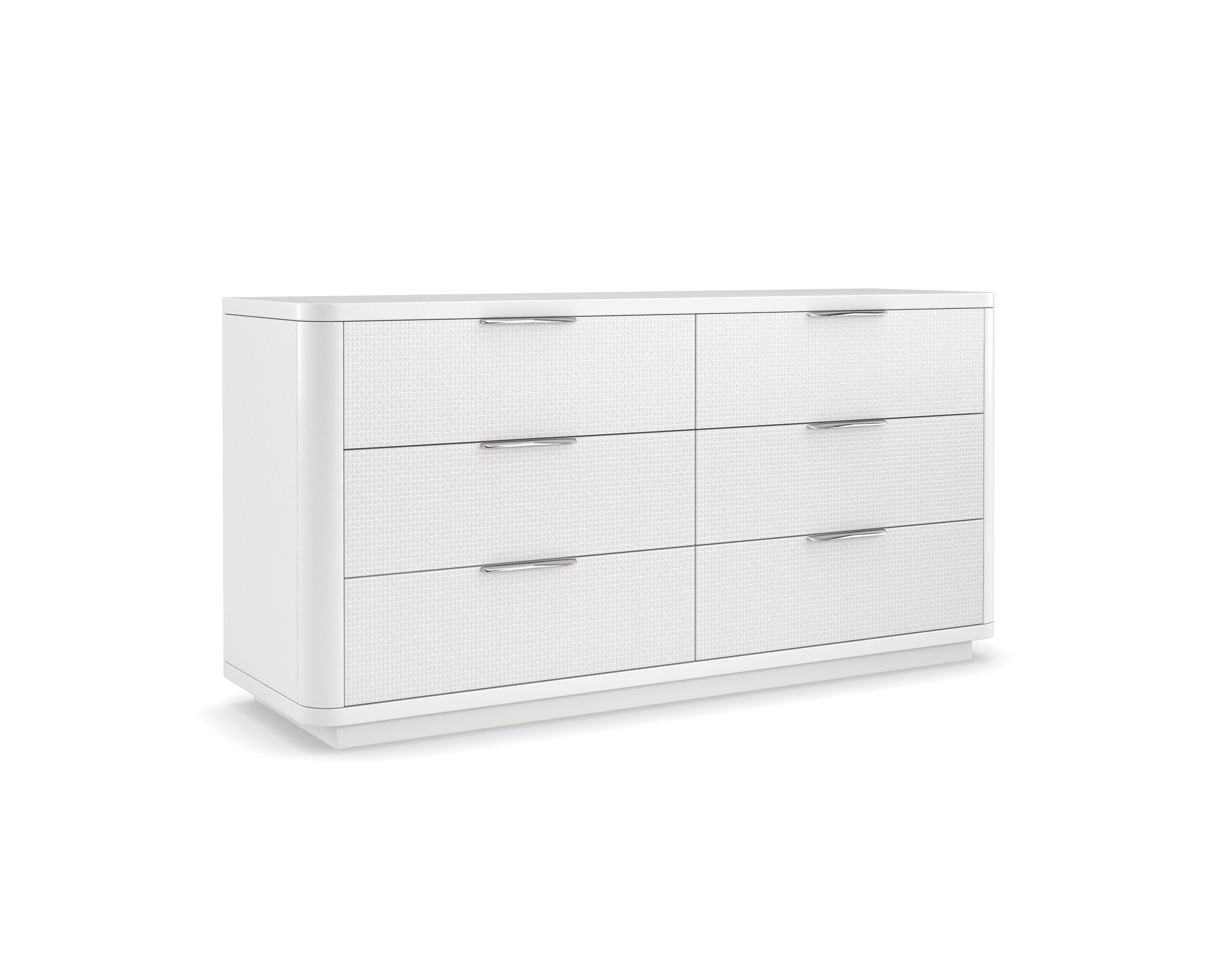 

    
Cloud White Finish Gently Rounded Edges Dresser LOVING TOUCH by Caracole
