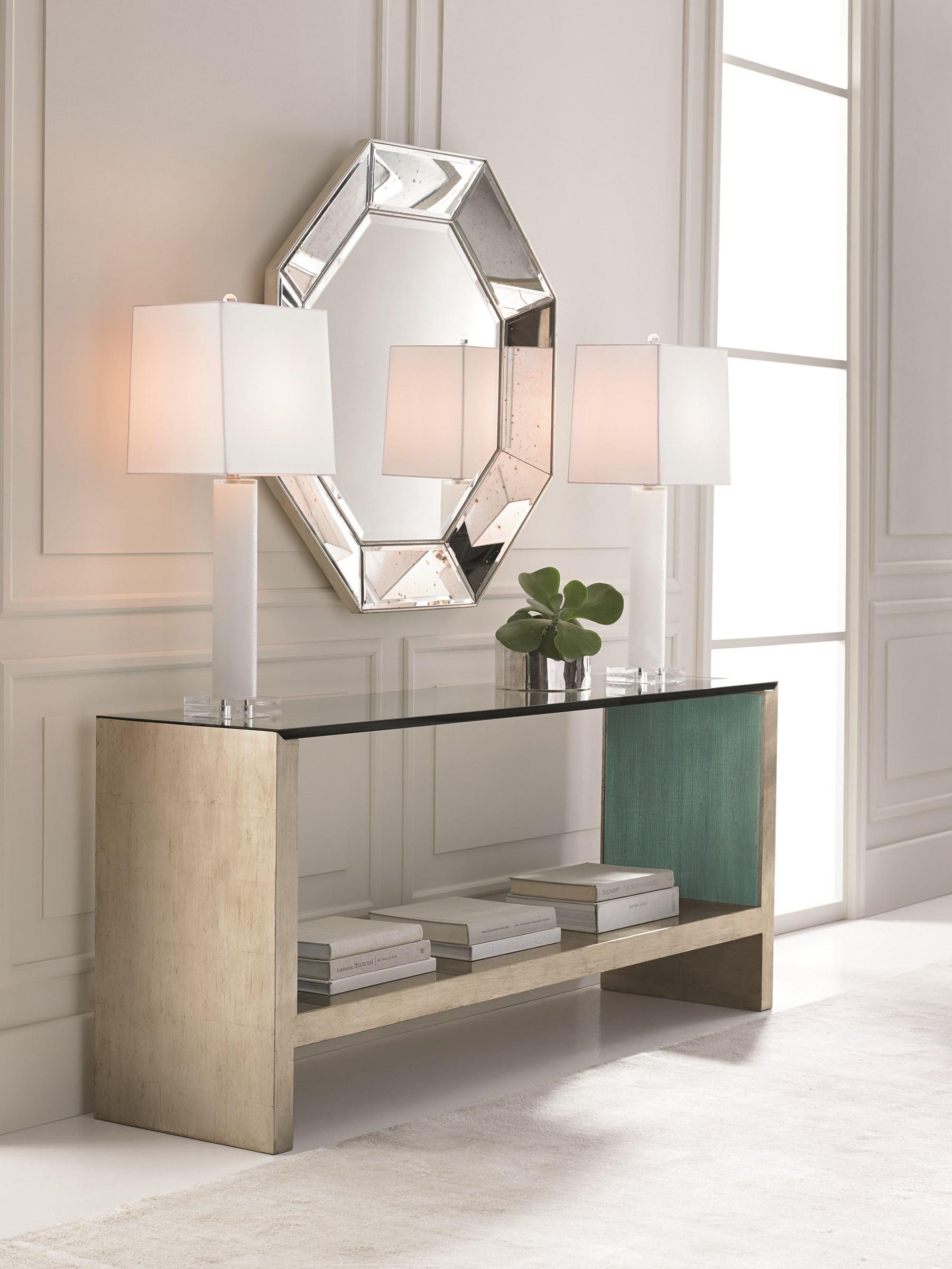 Modern Console Table AT WATERS EDGE CLA-416-447 in Turquoise, Silver 