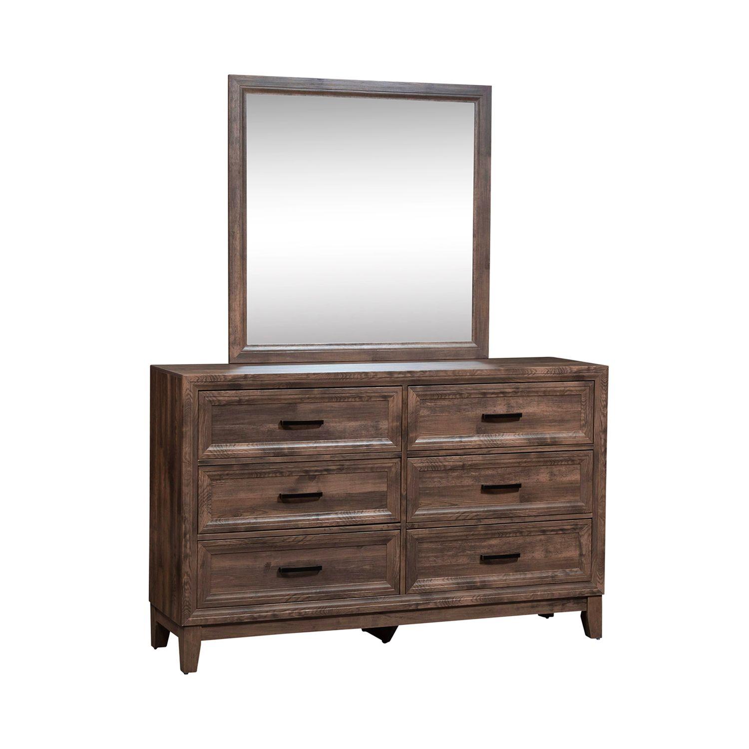 Rustic Dresser With Mirror Ridgecrest (384-BR) 384-BR-DM in Cobblestone 
