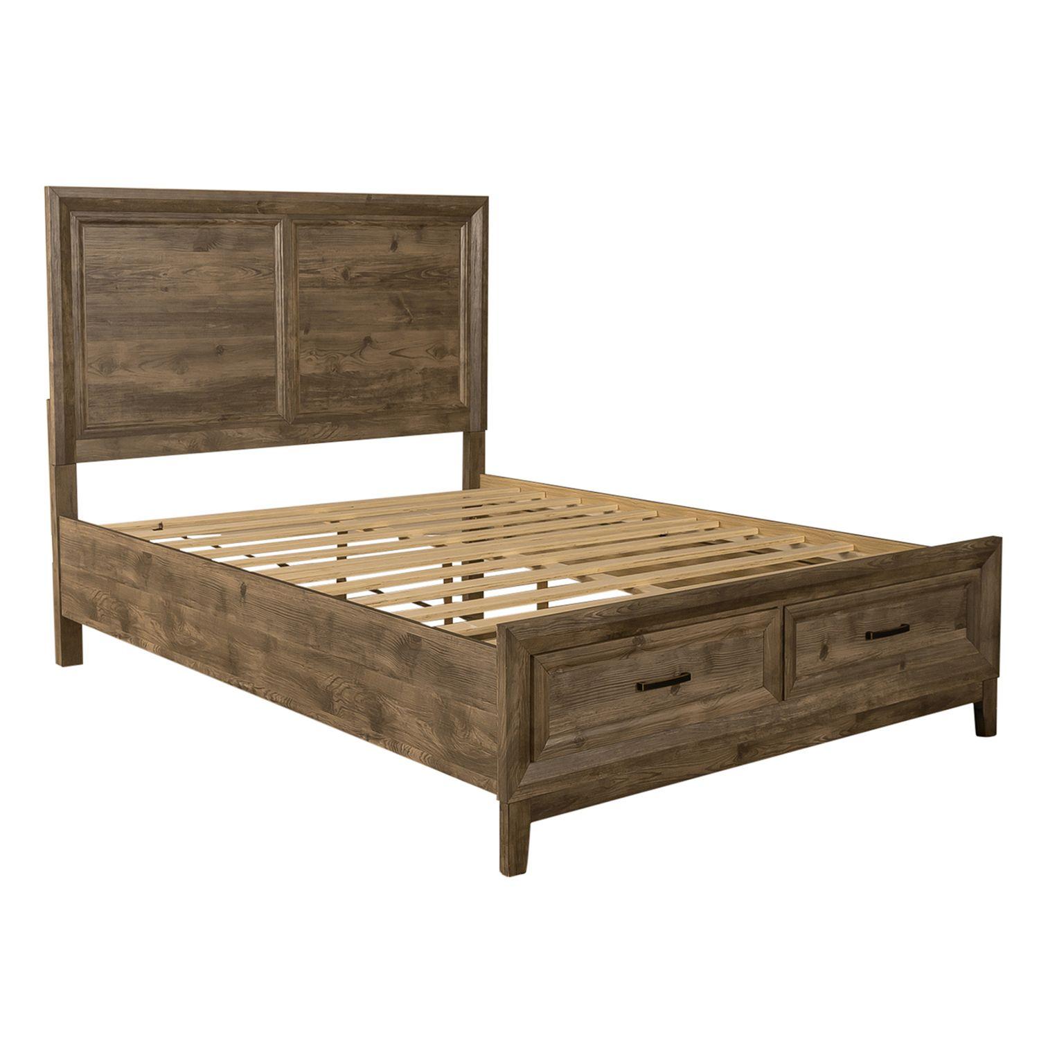 

    
Cobblestone Finish Queen Storage Bed Set 3pc Ridgecrest 384-BR Liberty Furniture
