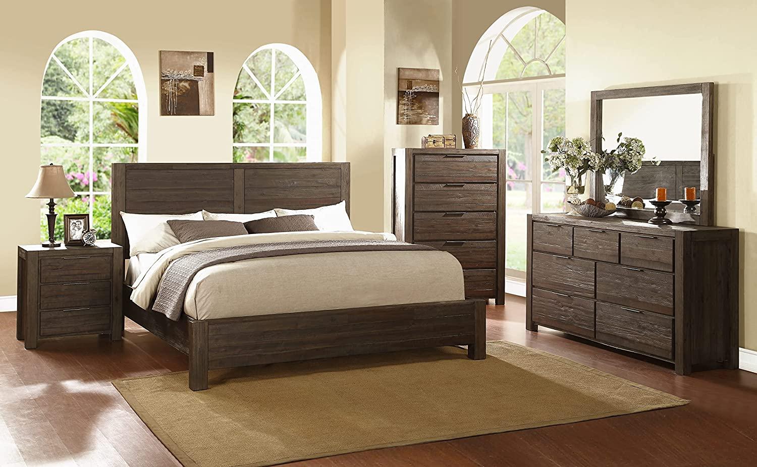 

    
Coffee Bean Finish Casual Style King Platform Bedroom Set 5Pcs w/Chest SAVANNA by Modus Furniture
