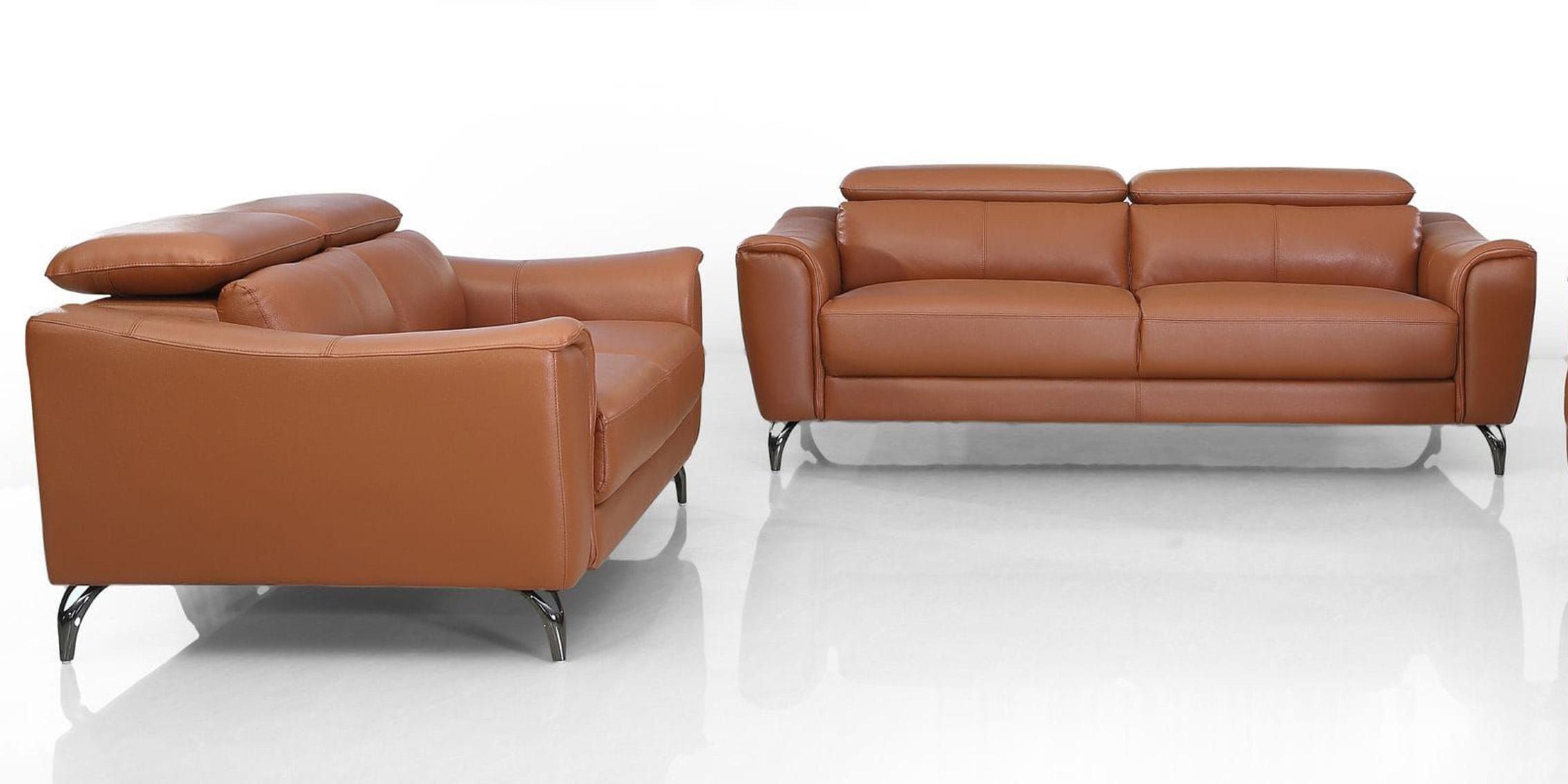 

    
Cognac Brown Top Grain Leather Sofa Set 2Pcs Divani Casa Danis VIG Contemporary
