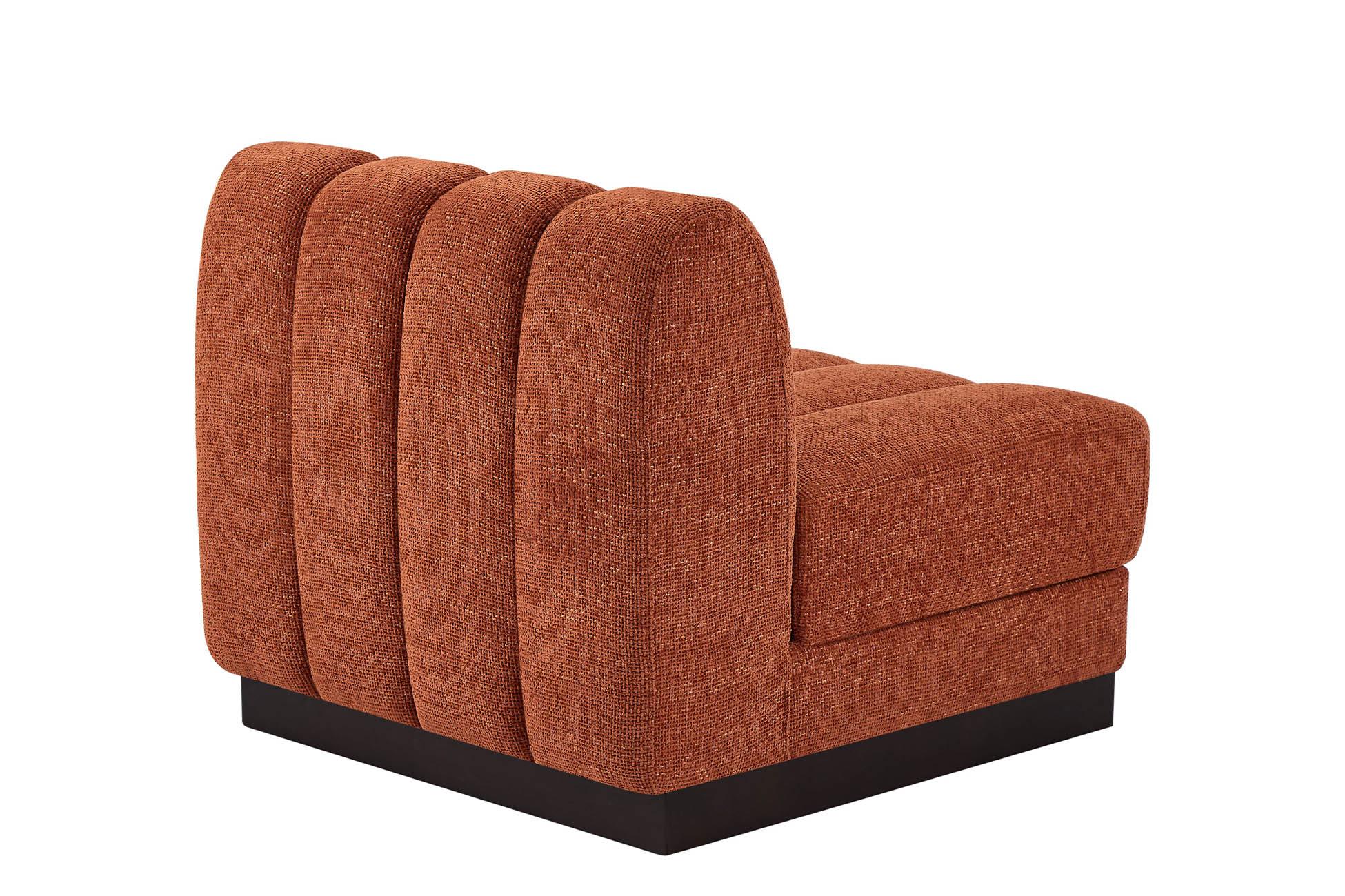 

        
Meridian Furniture QUINN 124Cognac-Armless Armless Chair Cognac Chenille 094308292328
