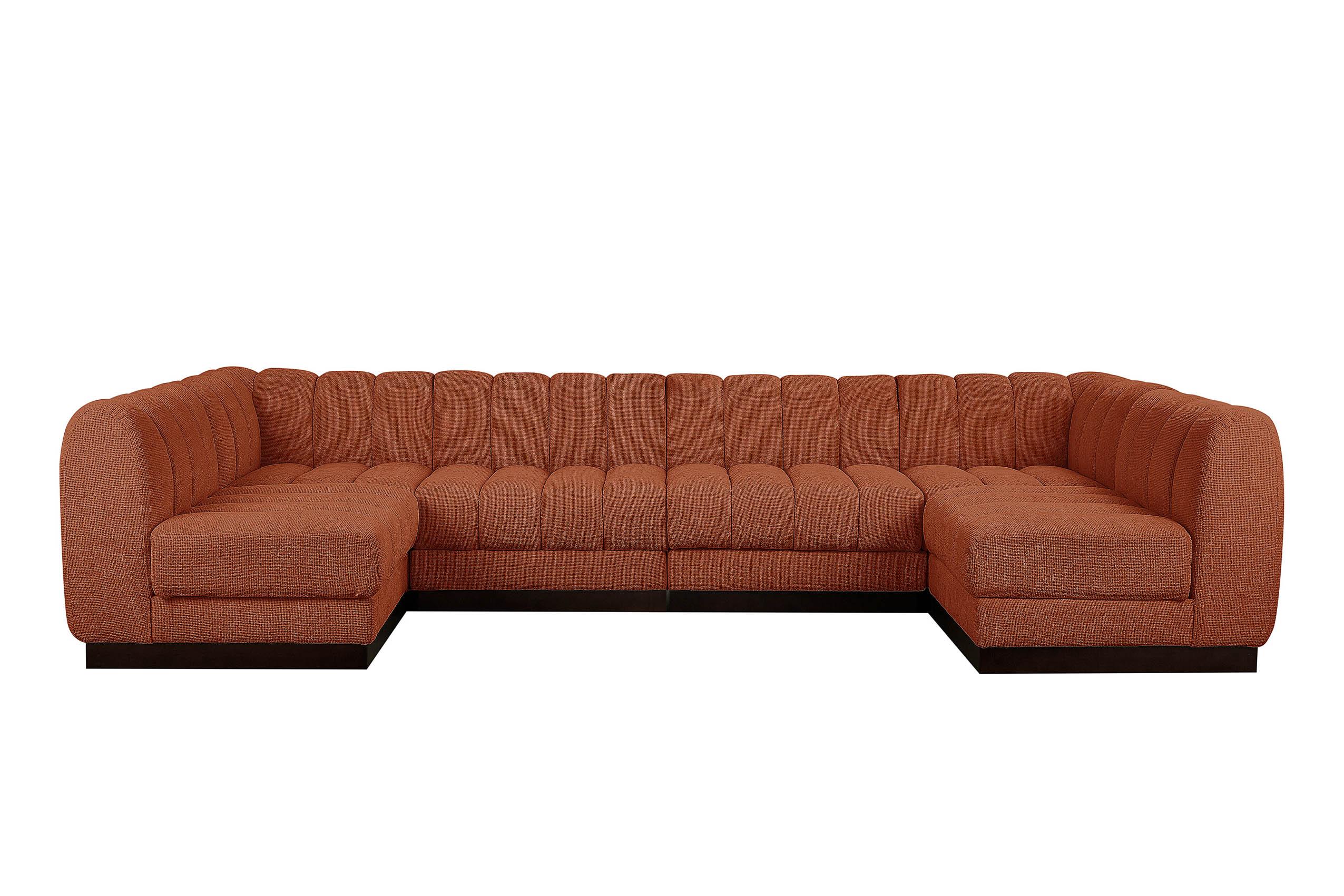 

        
Meridian Furniture QUINN 124Cognac-Sec6A Modular Sectional Cognac Chenille 094308312279
