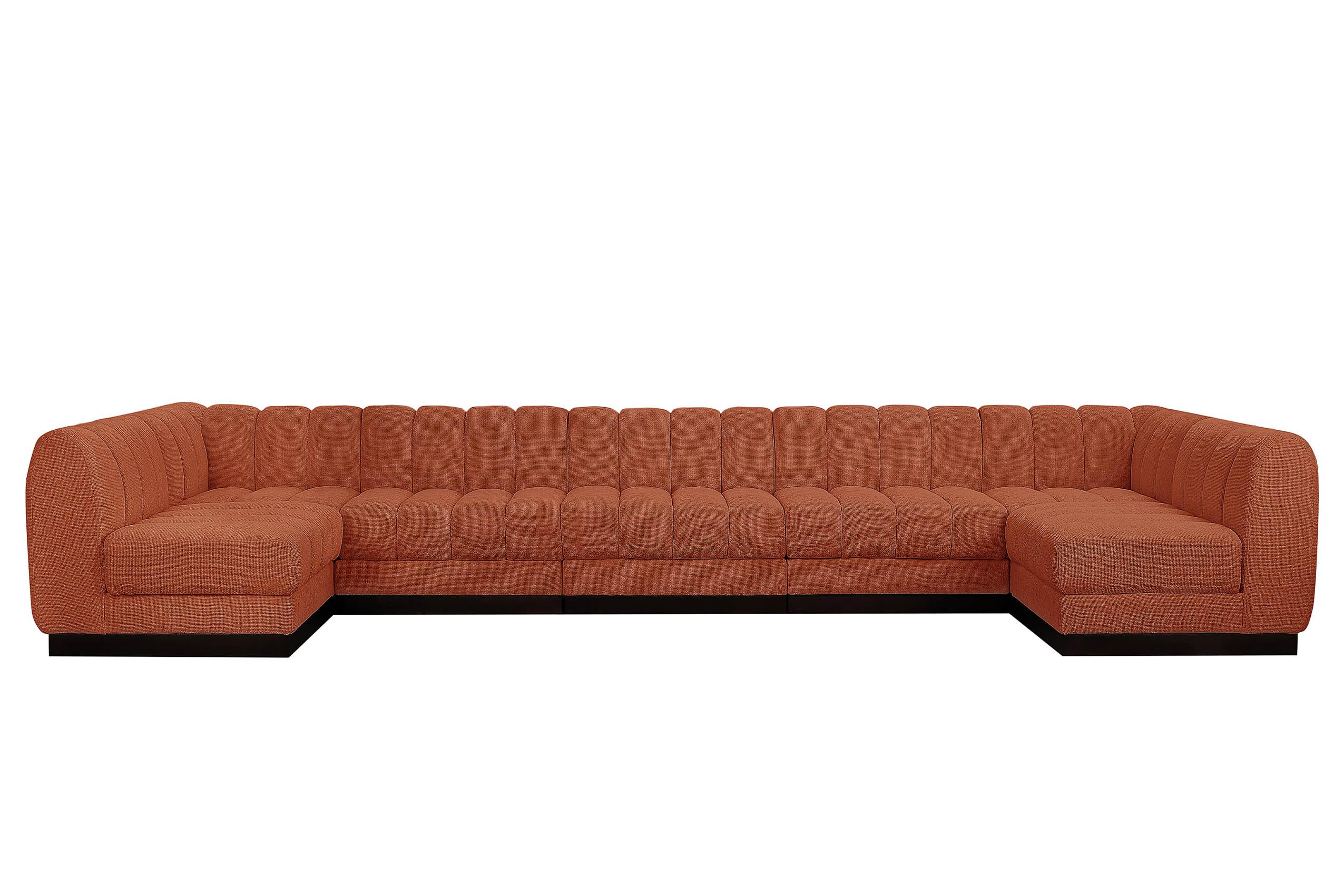 

        
Meridian Furniture QUINN 124Cognac-Sec7A Modular Sectional Cognac Chenille 094308312309
