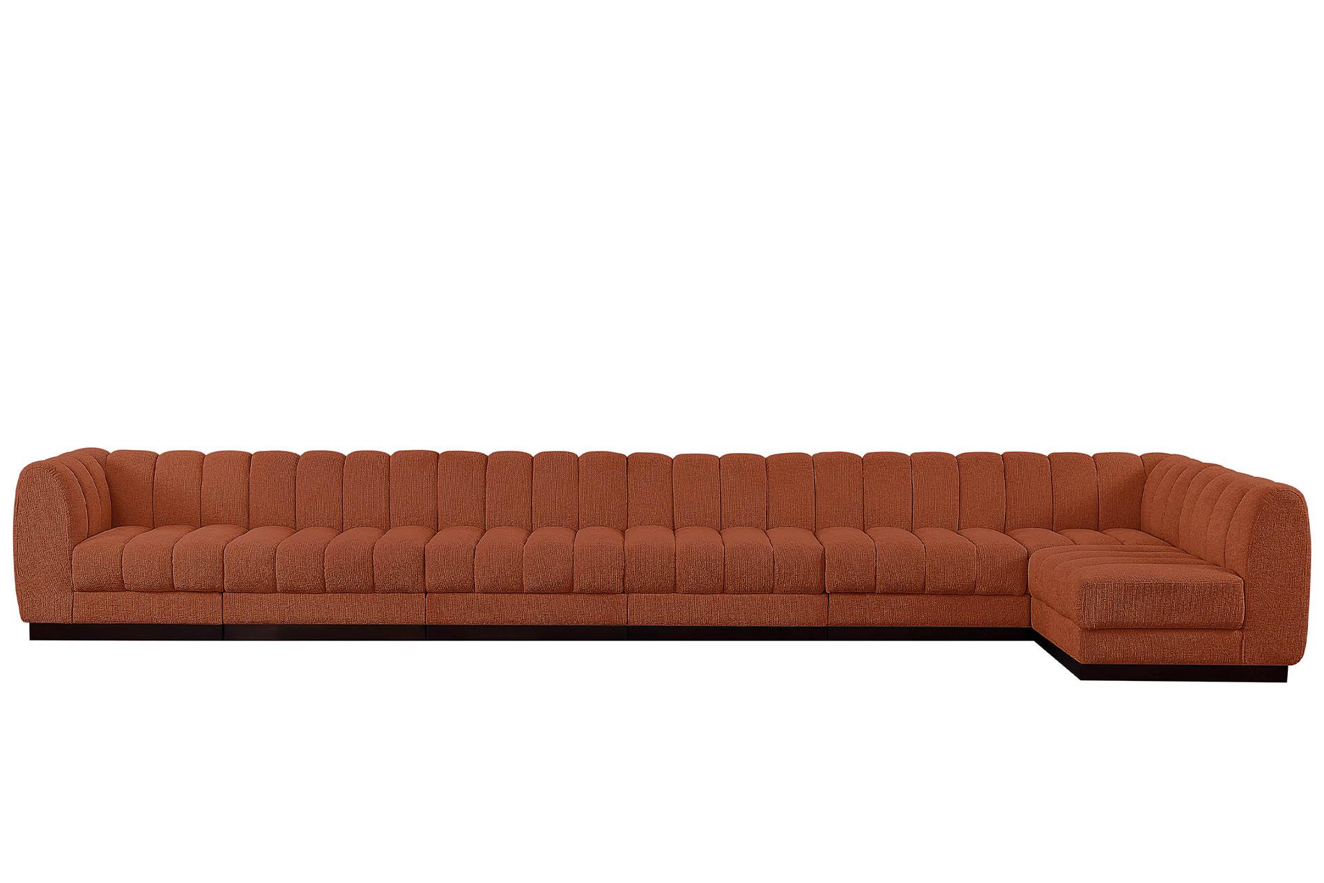 

        
Meridian Furniture QUINN 124Cognac-Sec7B Modular Sectional Cognac Chenille 094308312316
