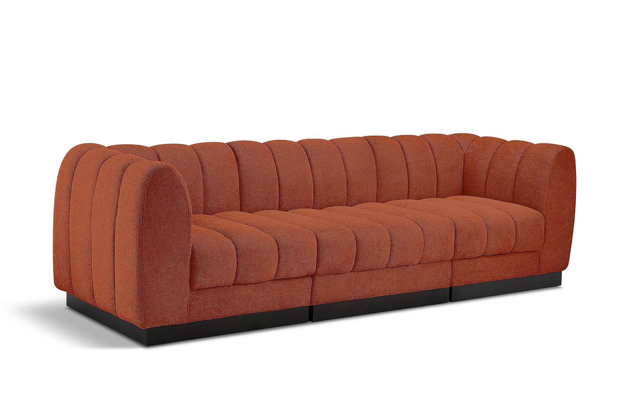 Contemporary, Modern Modular Sofa QUINN 124Cognac-S101 124Cognac-S101 in Cognac Chenille