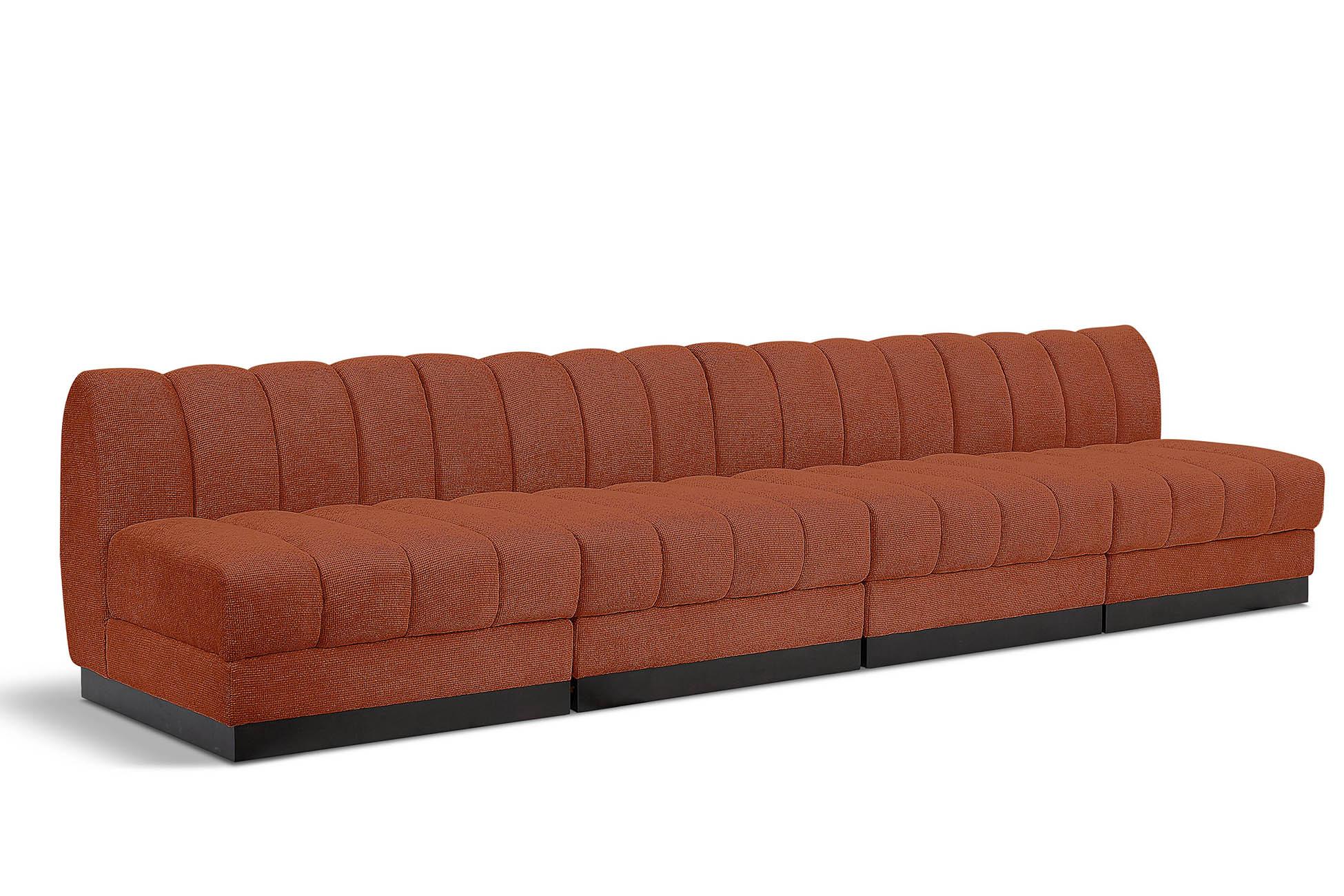 Contemporary, Modern Modular Sofa QUINN 124Cognac-S128 124Cognac-S128 in Cognac Chenille