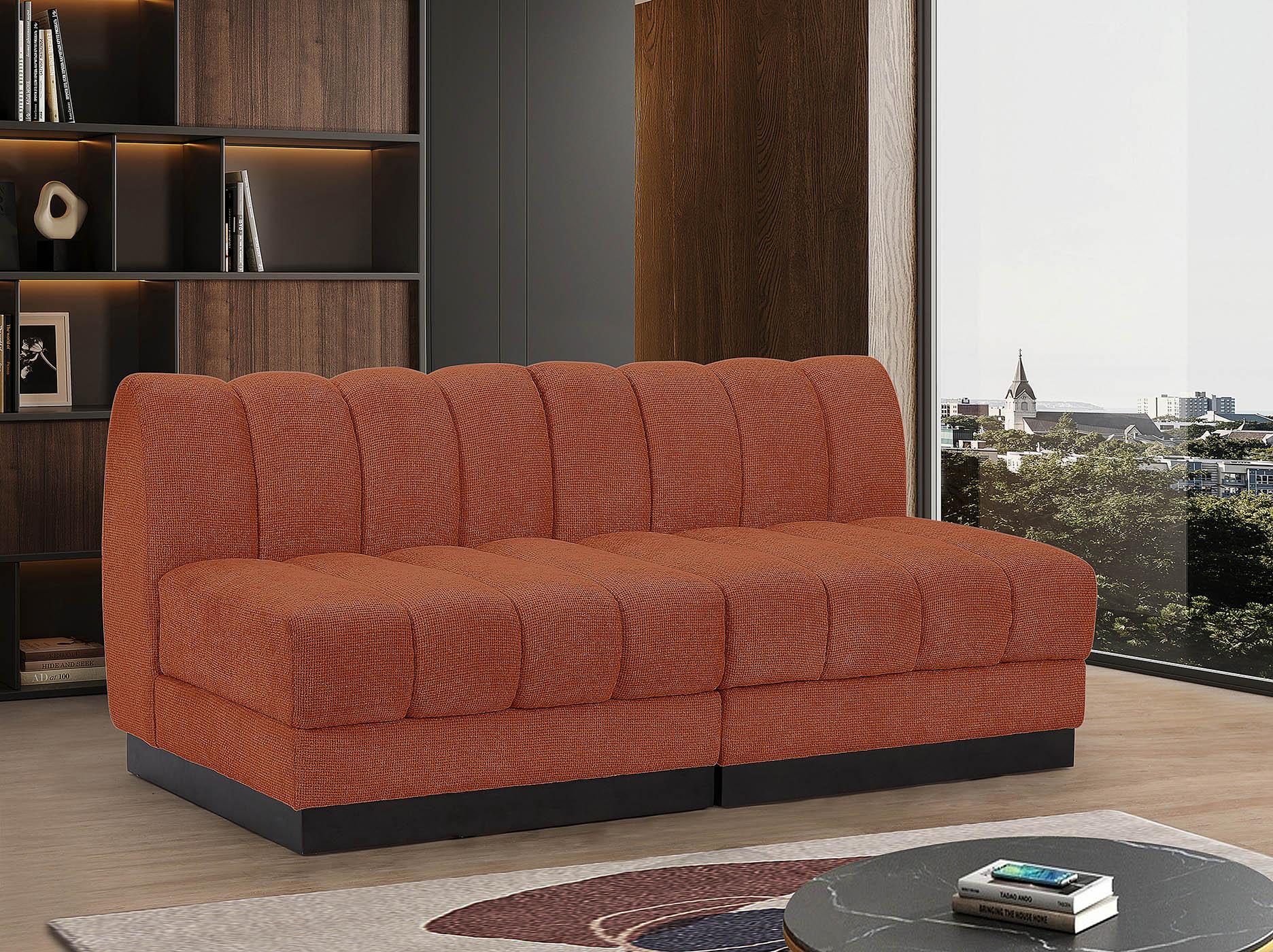 

    
Cognac Chenille Modular Sofa QUINN 124Cognac-S64 Meridian Contemporary Modern
