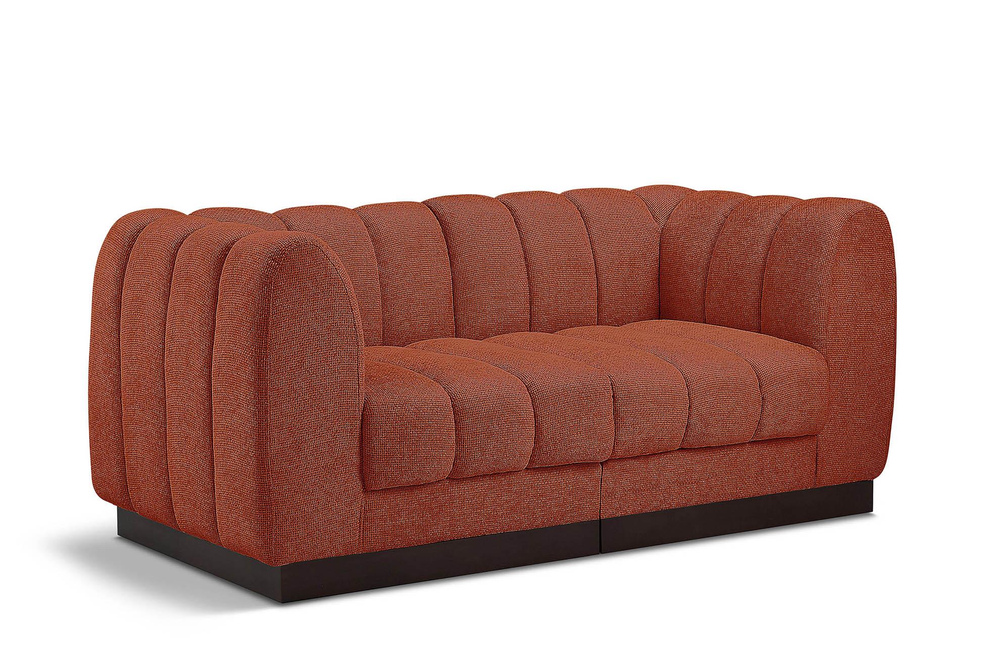 Contemporary, Modern Modular Sofa QUINN 124Cognac-S69 124Cognac-S69 in Cognac Chenille