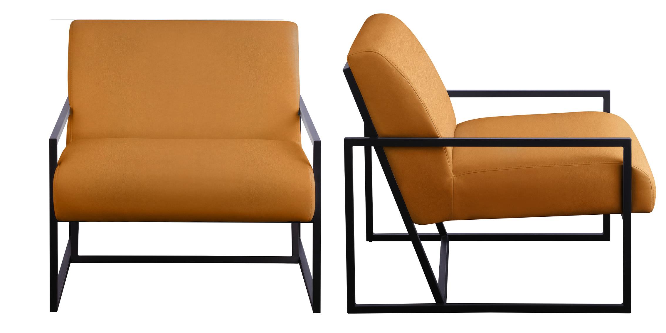 

    
Cognac Faux Leather & Black Metal Chair Set 2 INDUSTRY 535Cognac Meridian Modern
